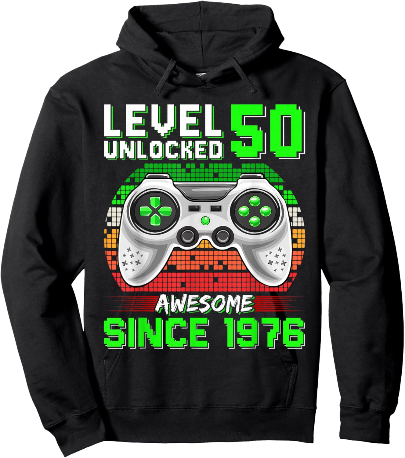 Level 50 Unlocked Awesome Since 1976 Video Gamer 50th Bday Hoodie - Hoodie | Black