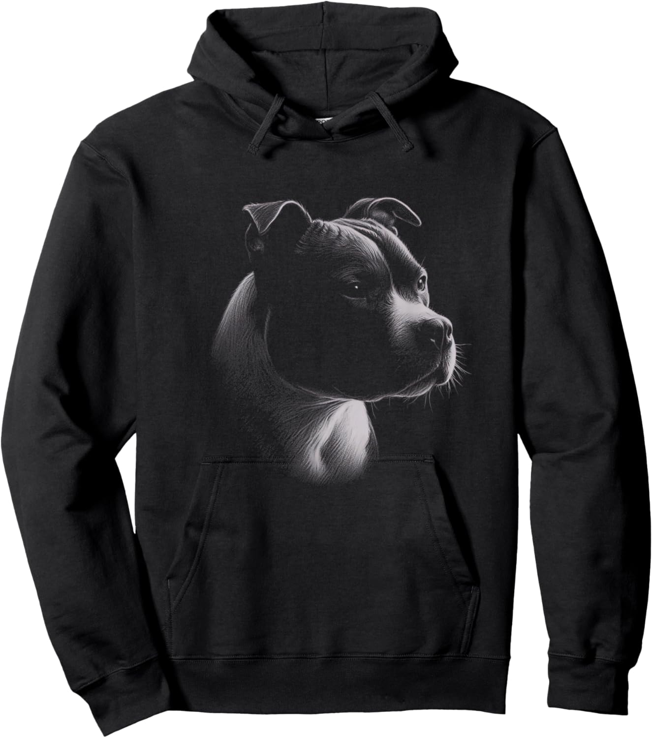 Staffordshire Bull Terrier Drawing Staffy Art Design Hoodie - Hoodie | Black
