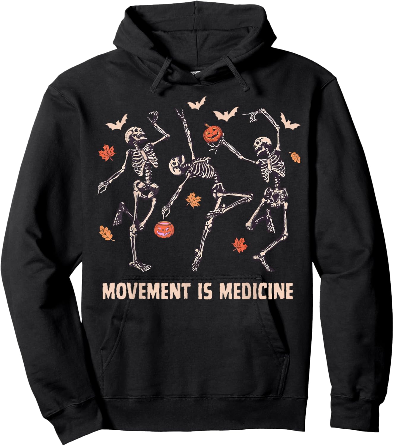 Movement is Medicine Dancing Skeleton Spooky PT Halloween Hoodie - Hoodie | Black