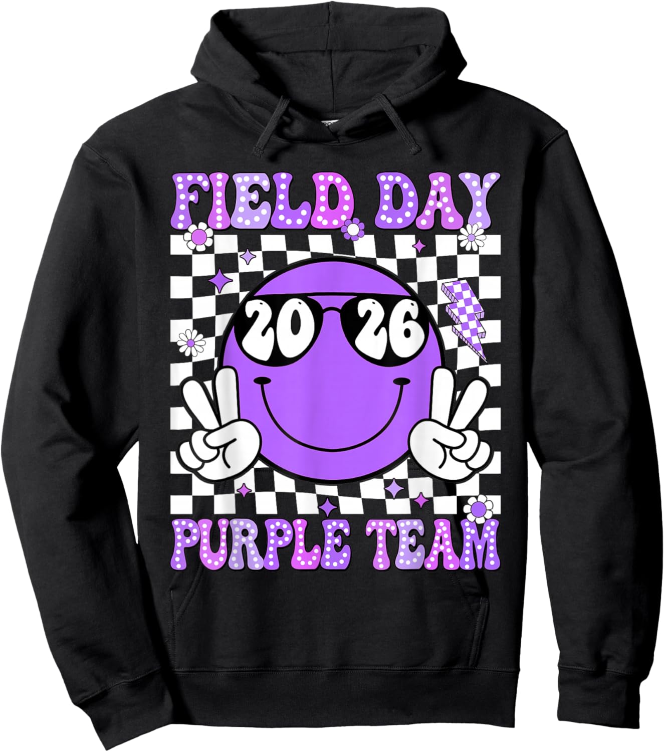 Field Day Purple Team Funny for Teacher Kids Field Day Games Hoodie - Hoodie | Black