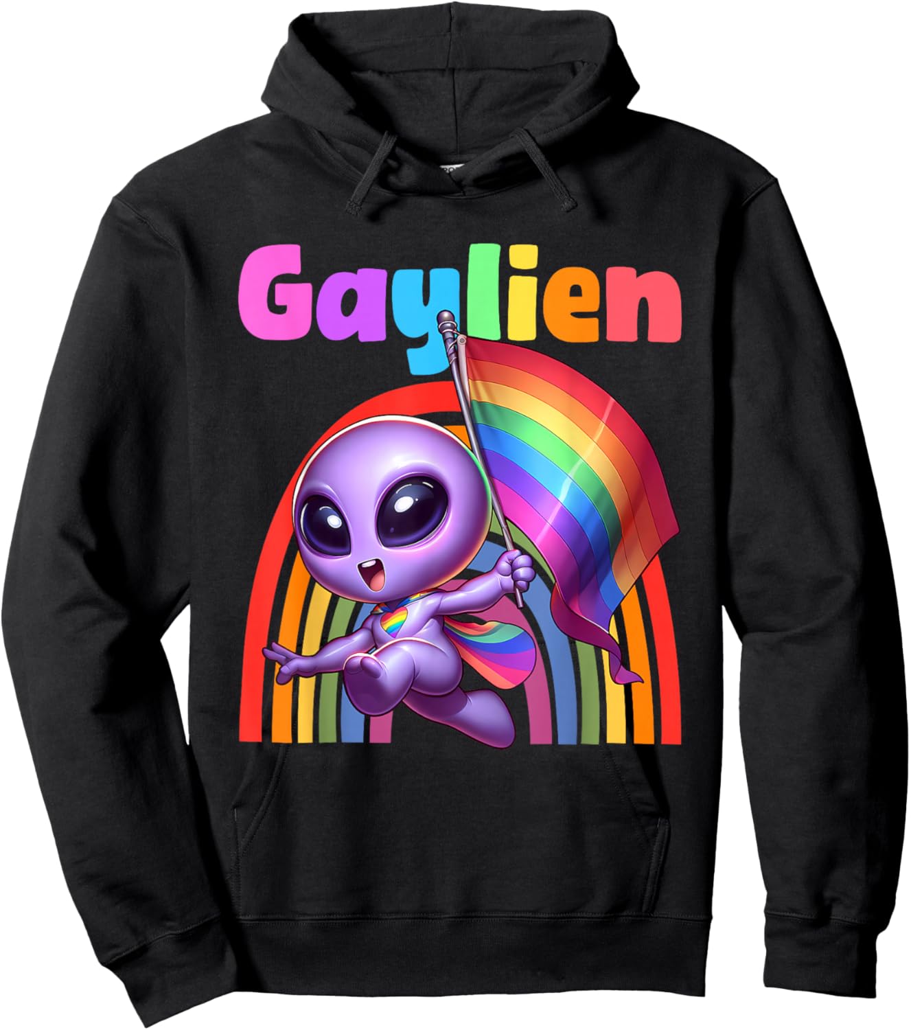 Gaylien Gay Alien Pride LGBTQ Hoodie - Hoodie | Black
