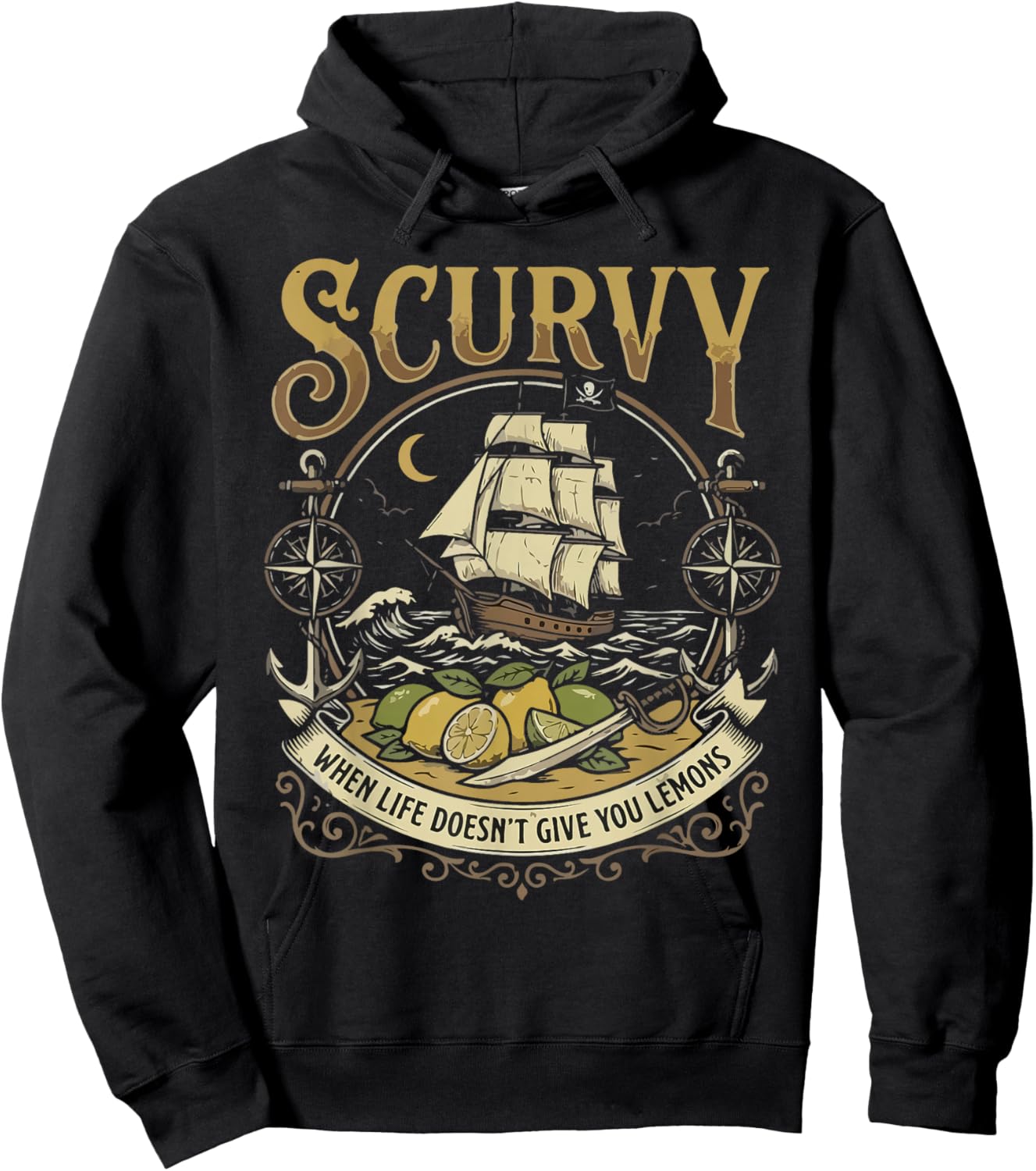 Scurvy When Life Doesn't Give You Lemons Men Women Hoodie - Hoodie | Black