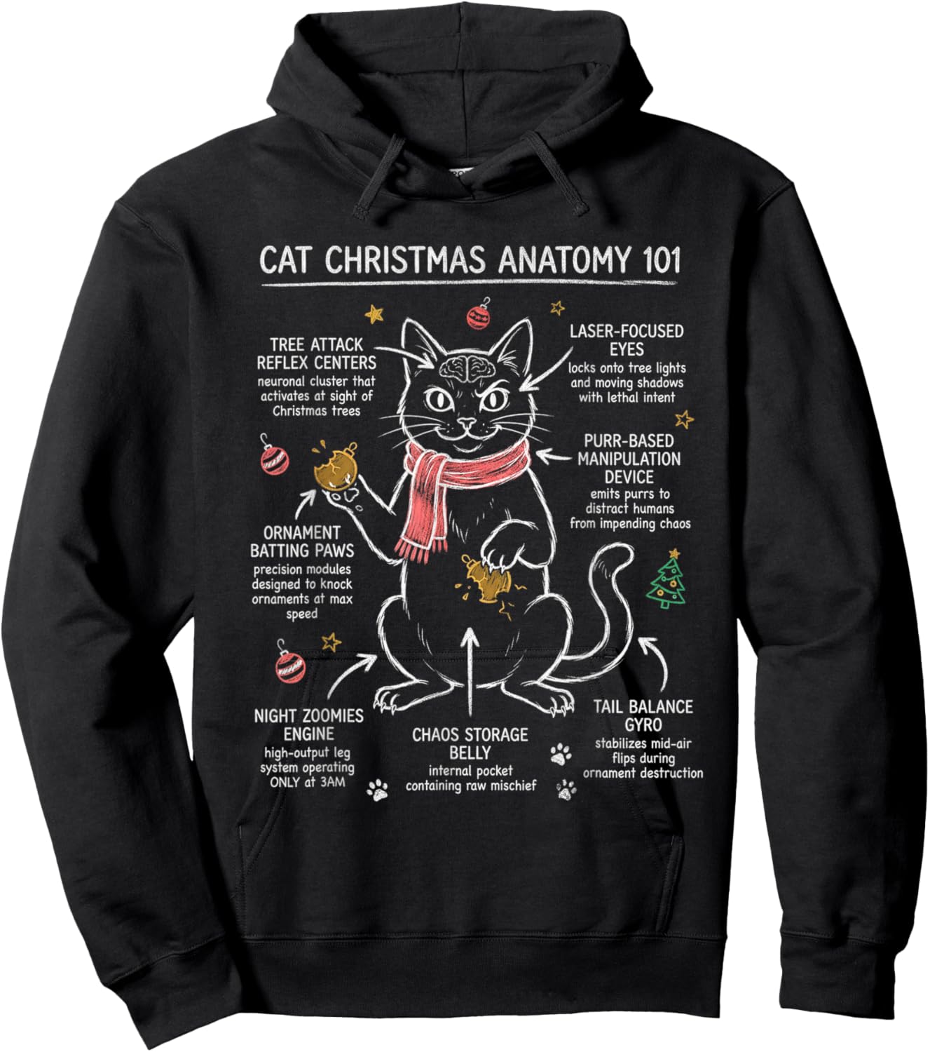 Funny Cat Christmas Hoodie - Hoodie | Black