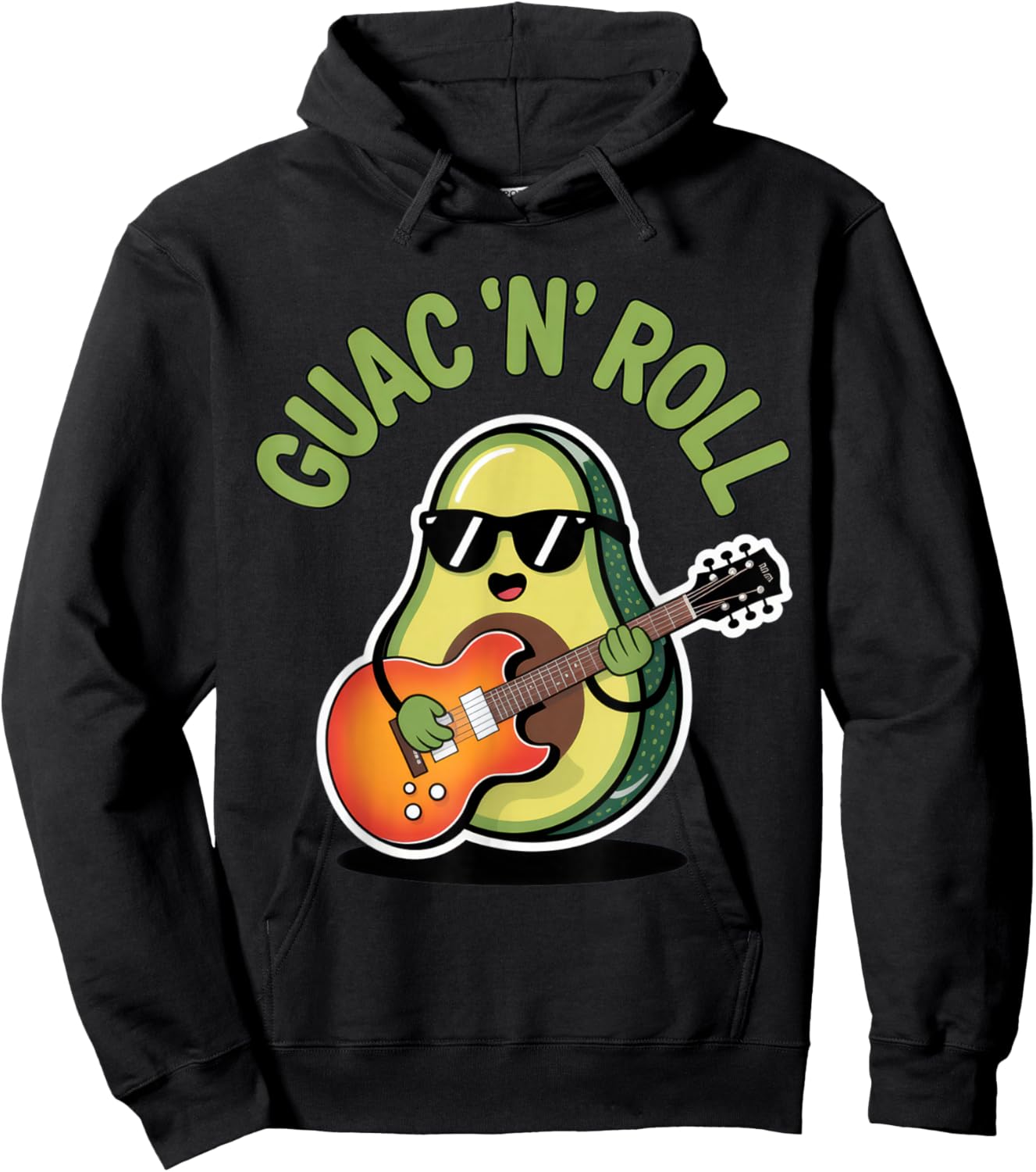 Guac 'N' Roll Avocado Enthusiast Fun Vibes Summer Party Hoodie - Hoodie | Black