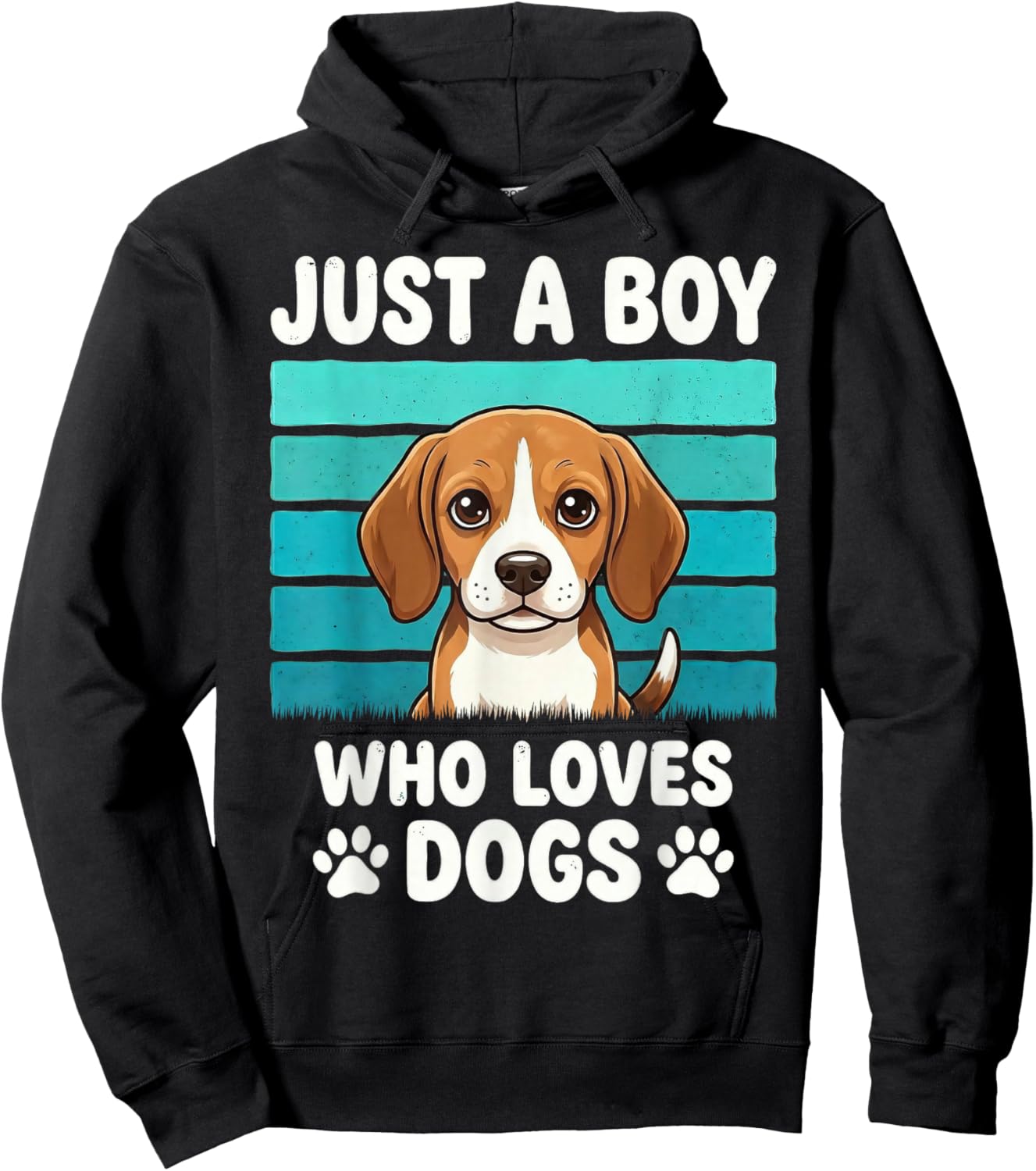 Just a Boy Who Loves Dogs Funny Dog Lover Kids Boys Hoodie - Hoodie | Black