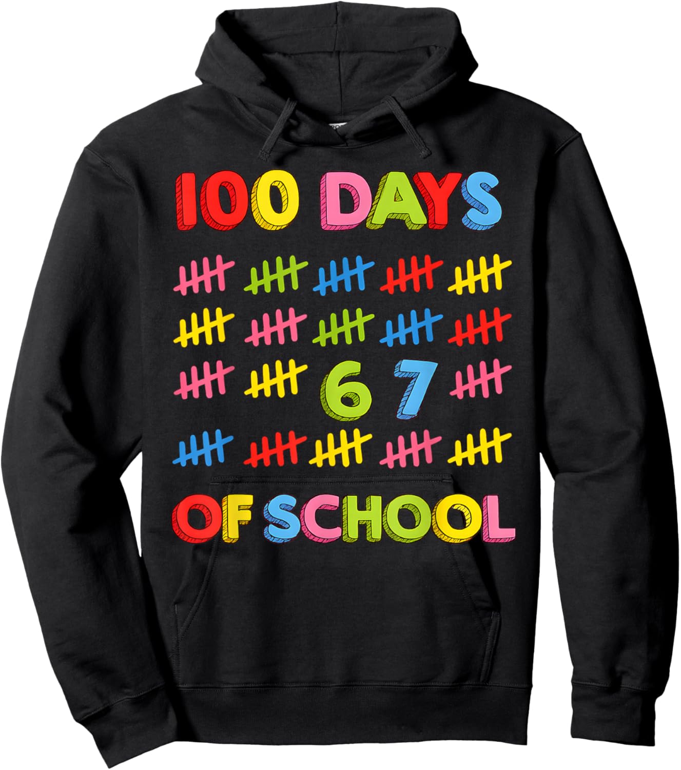 Funny 67 100 Days of School 100th Day 6 7 Meme Teacher Kids Hoodie - Hoodie | Black