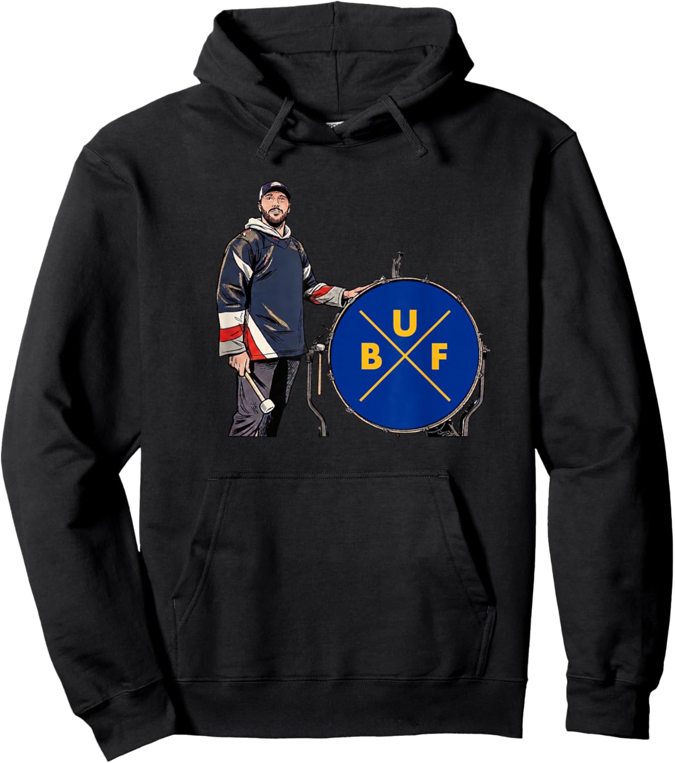 Buffalo Hockey Bang The Drum for 716 Hoodie - Hoodie | Black
