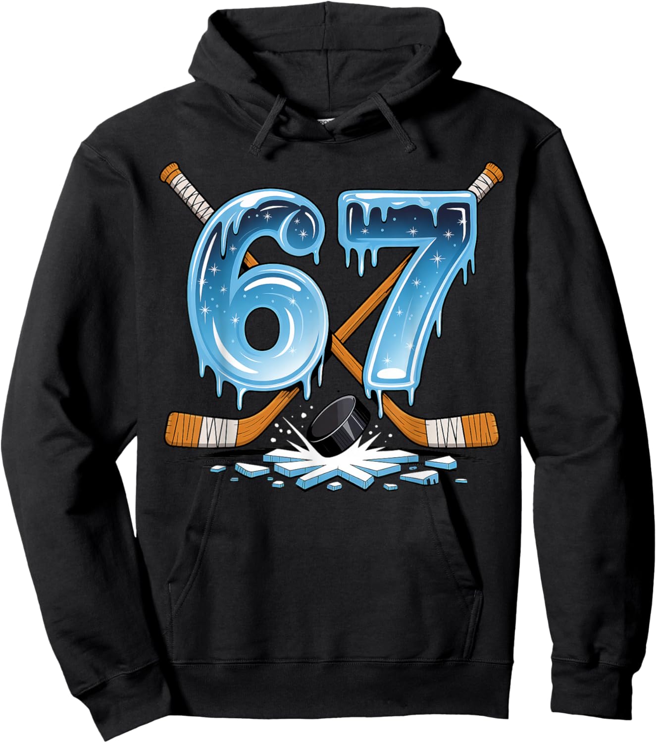 67 Hockey 6 7 Hoodie - Hoodie | Black