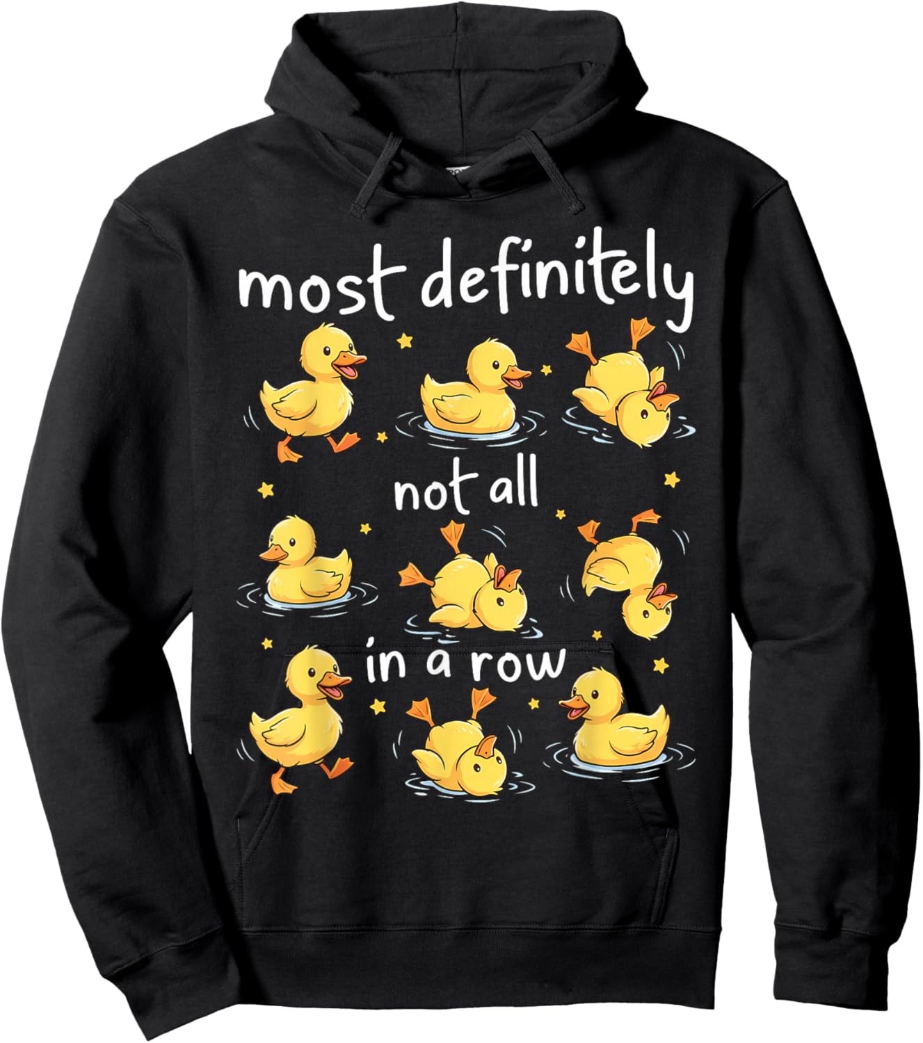 Most Definitely Not All in A Row Funny Duck Mental Health Hoodie - Hoodie | Black