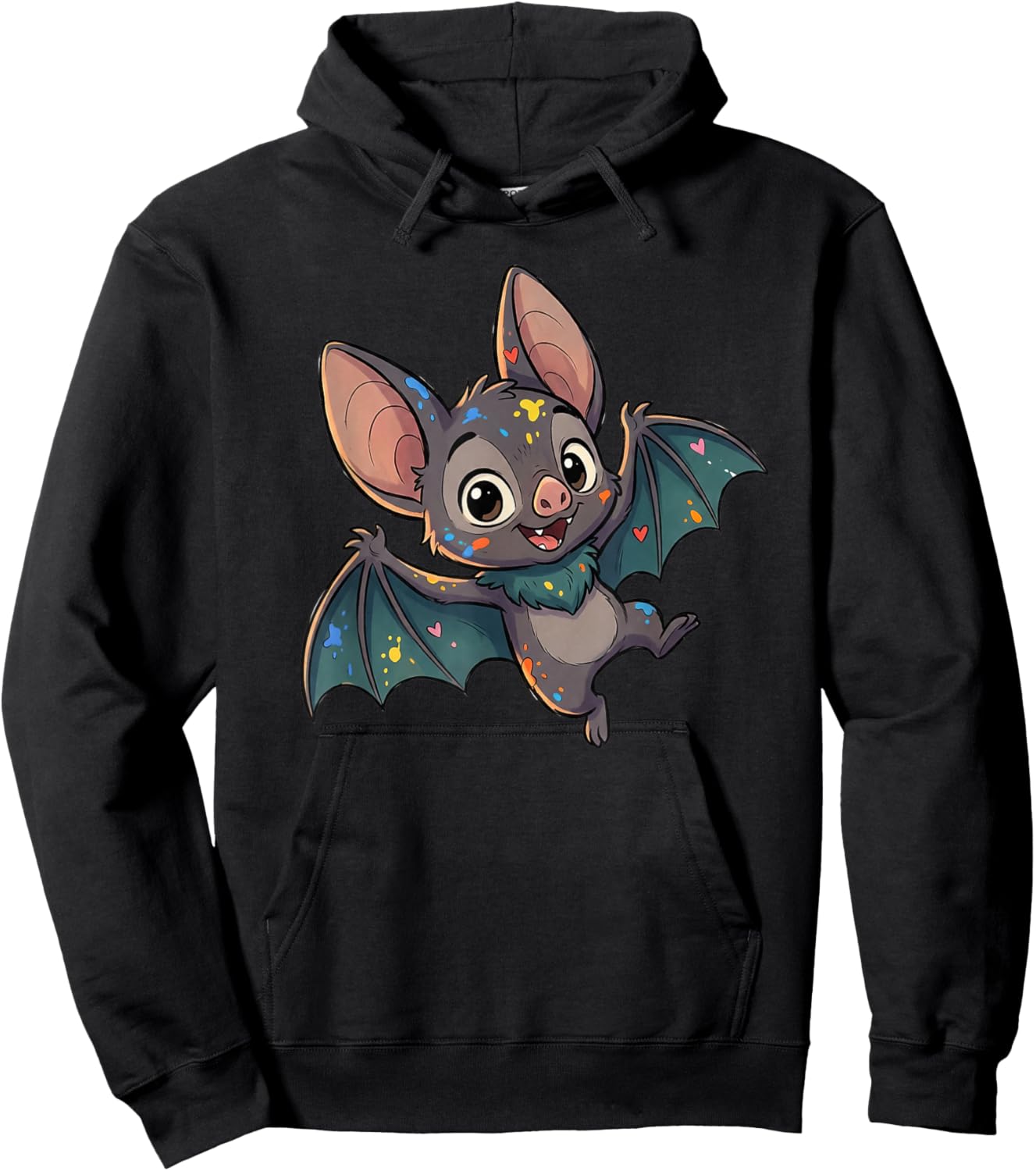 Adorable Colorful Baby Bat for Kids Halloween Hoodie - Hoodie | Black
