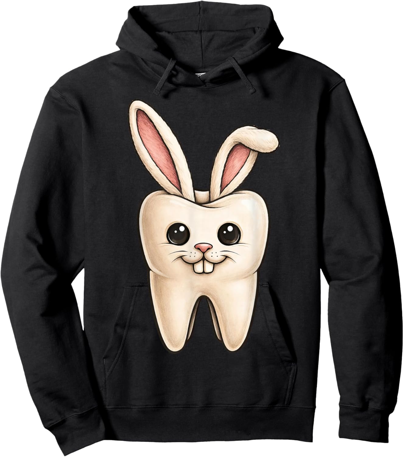 Cute Bunny Tooth Dentist Dentistry Spring Easter Hoodie - Hoodie | Black