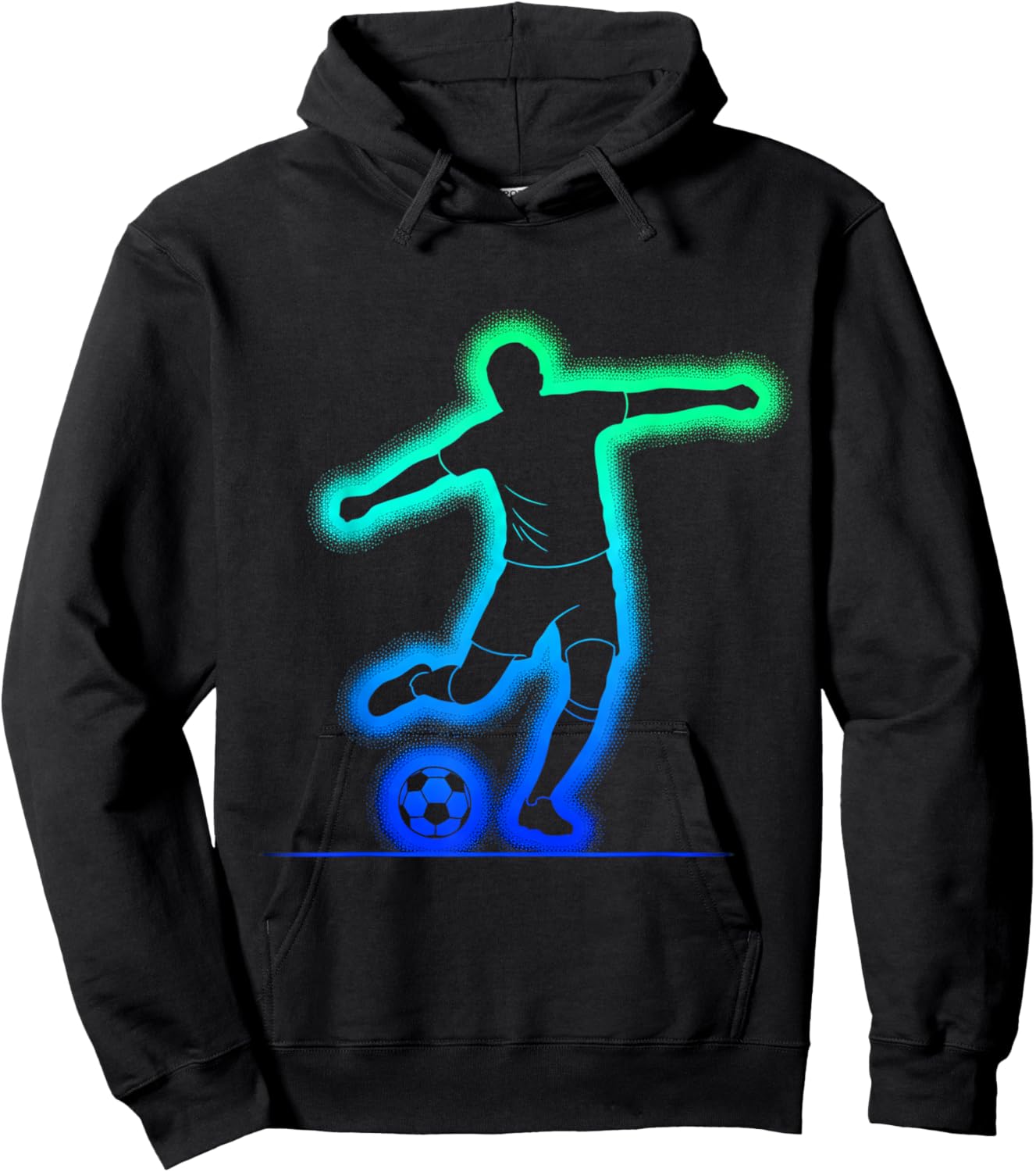 Football Soccer Player Graphic Hoodie - Hoodie | Black
