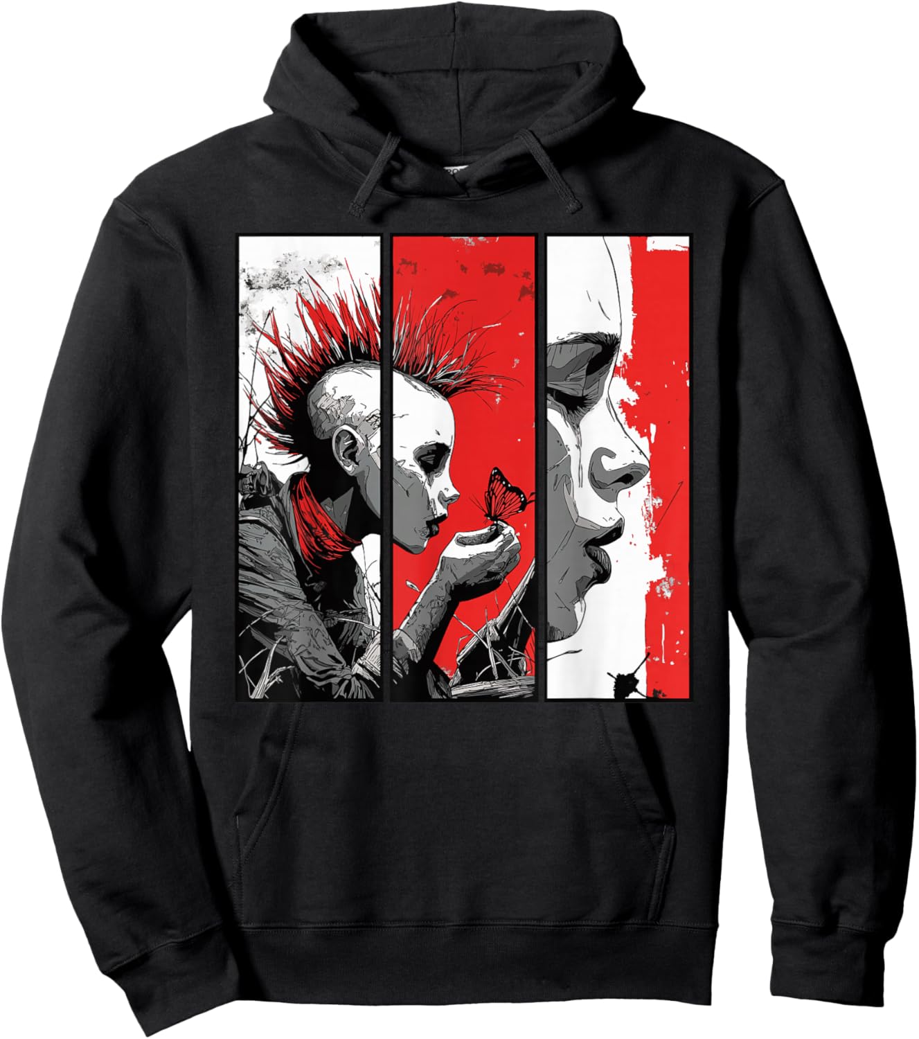 Punk & Butterfly - Art Meets Rebellion Hoodie - Hoodie | Black