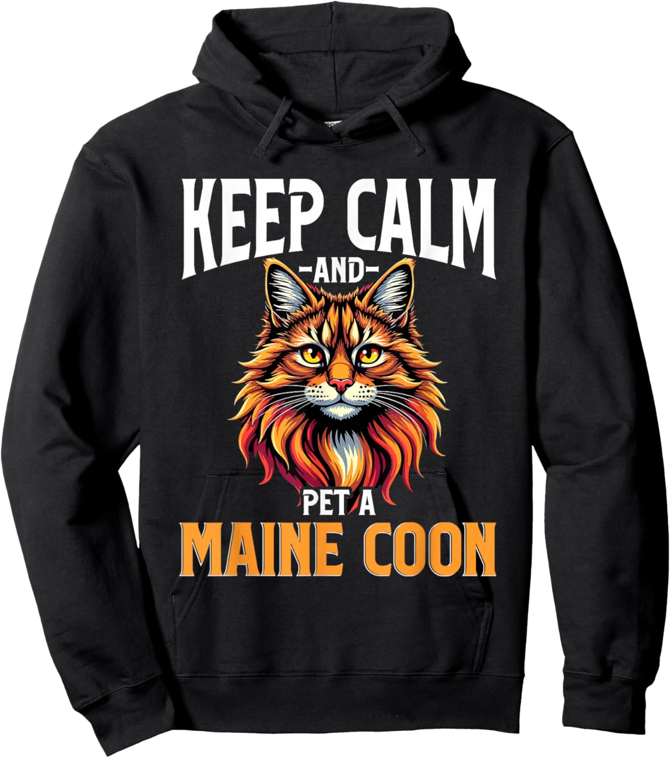 Maine Coon Cat Lover, Keep Calm and Pet A Maine Coon Hoodie - Hoodie | Black