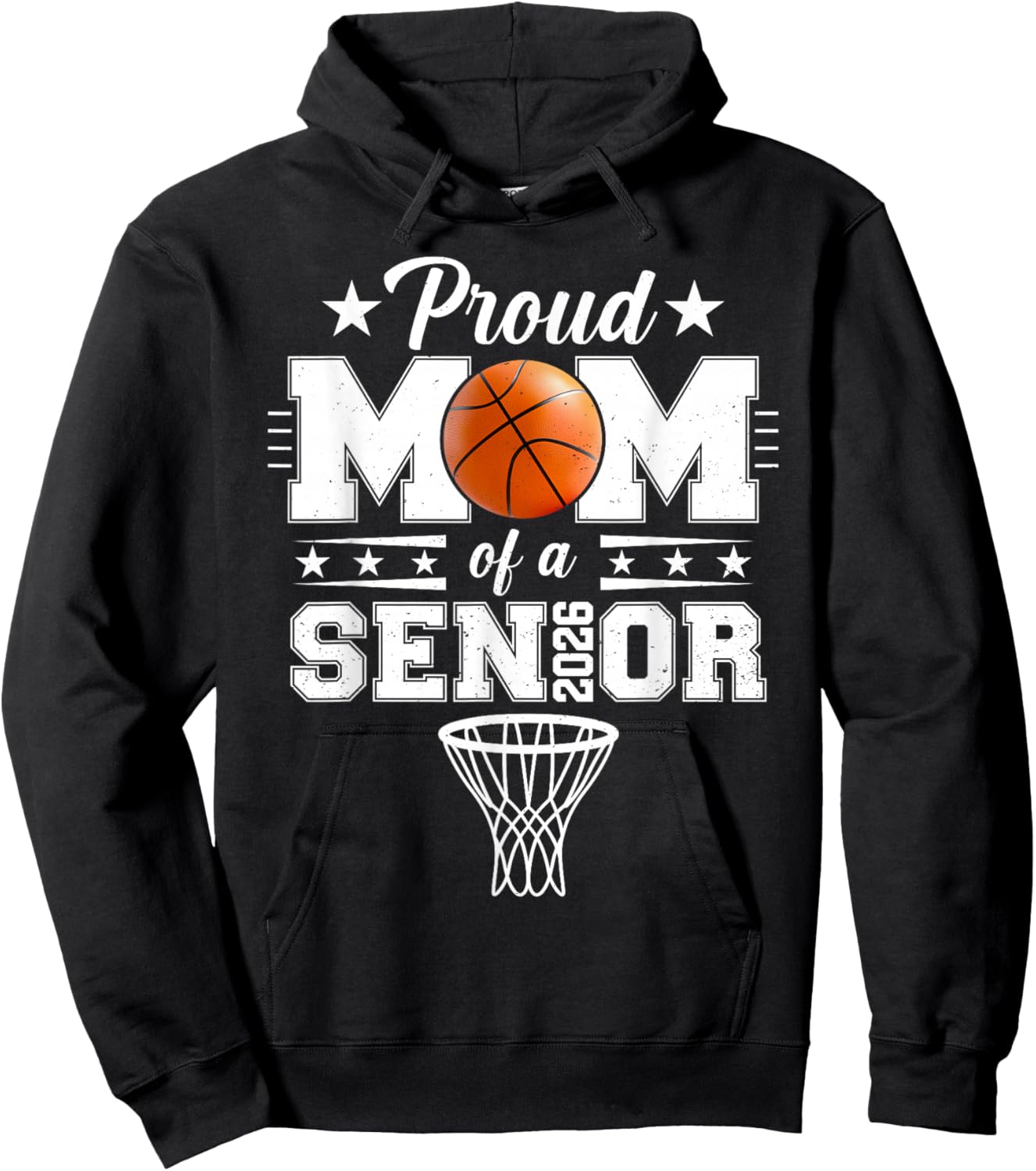 Proud Mom of A Class of A Basketball Senior 2026 Graduation Hoodie - Hoodie | Black