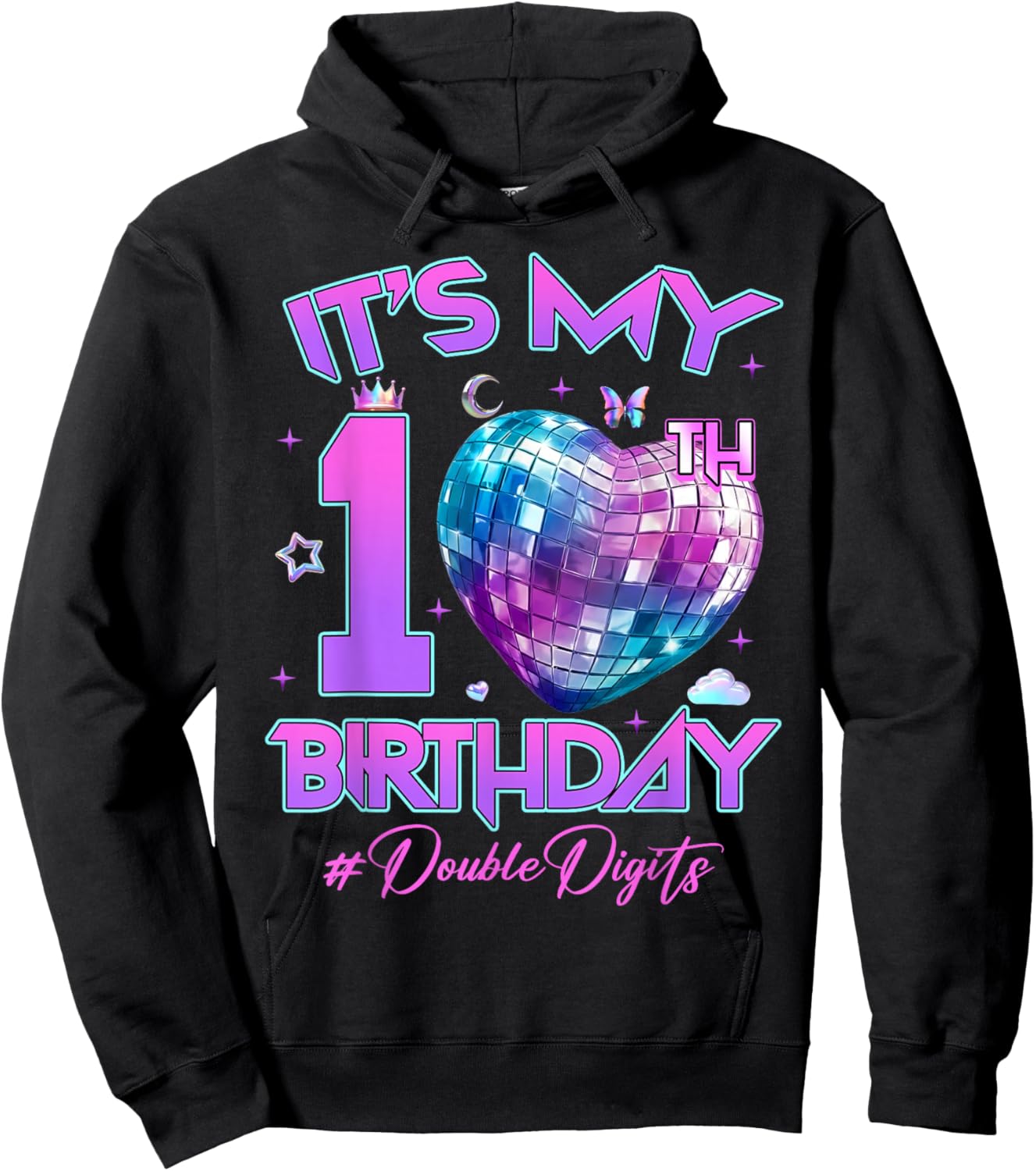 It's My 10th Birthday Girl K-Pop Birthday K Pop Themed Party Hoodie - Hoodie | Black
