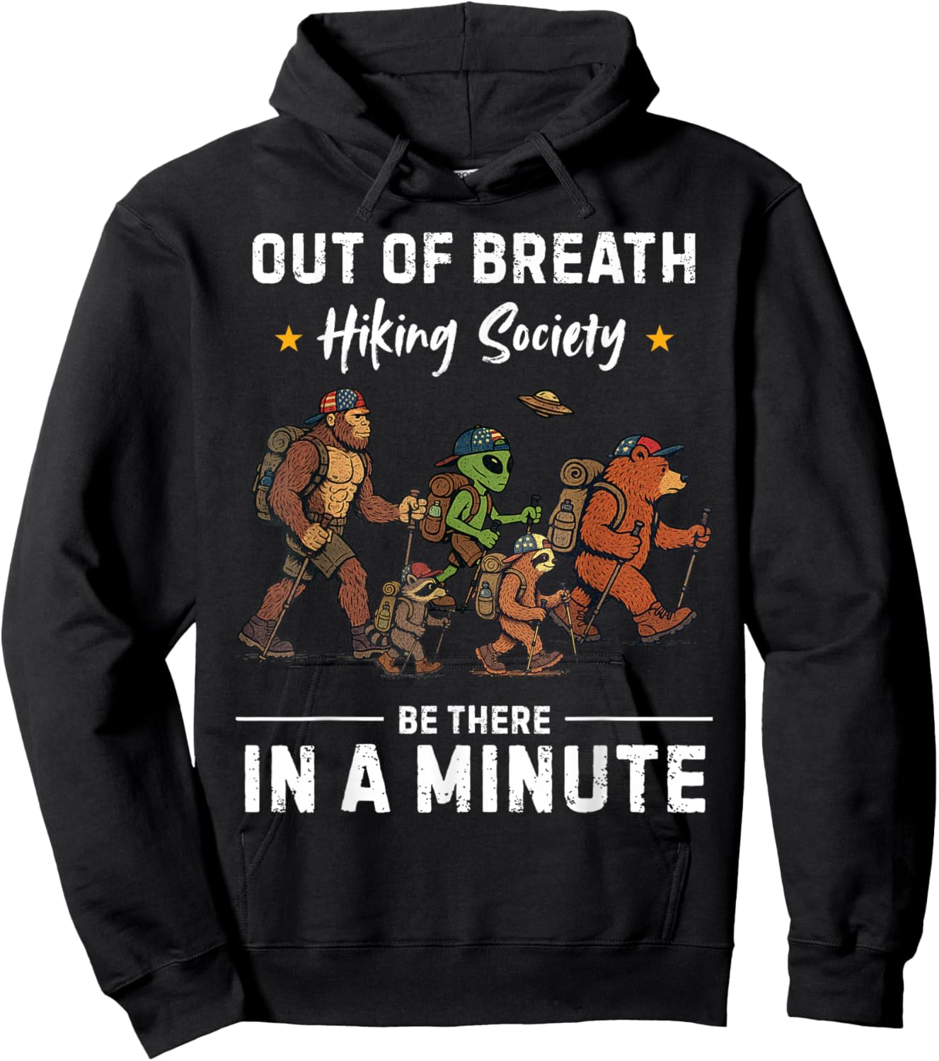 Out of Breath Hiking Society Funny Camping Hiking Hoodie - Hoodie | Black
