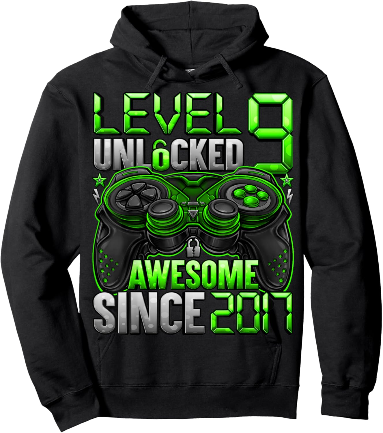 Level 9 Unlocked 9 Year Old Gifts for Boys 9th Birthday Boy Hoodie - Hoodie | Black
