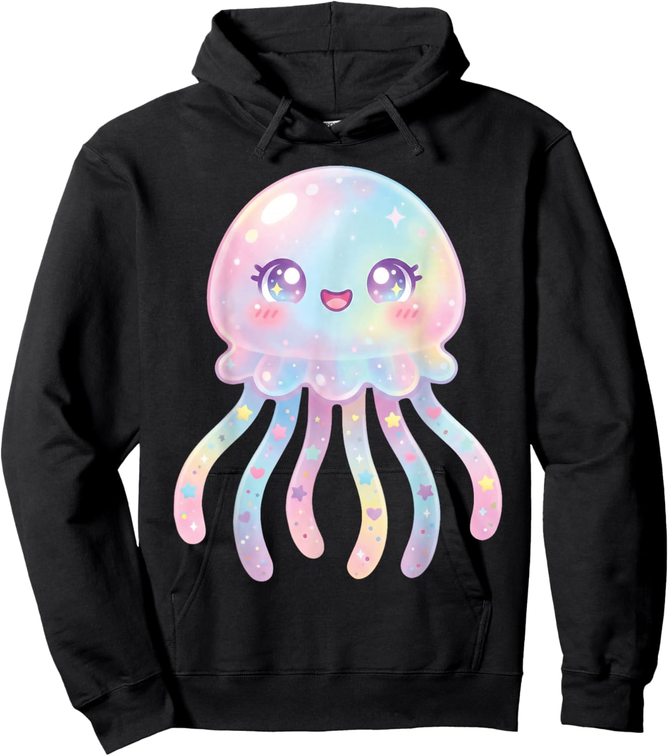 Jellyfish Cute Kawaii Women Kids Colorful Jellyfish Hoodie - Hoodie | Black