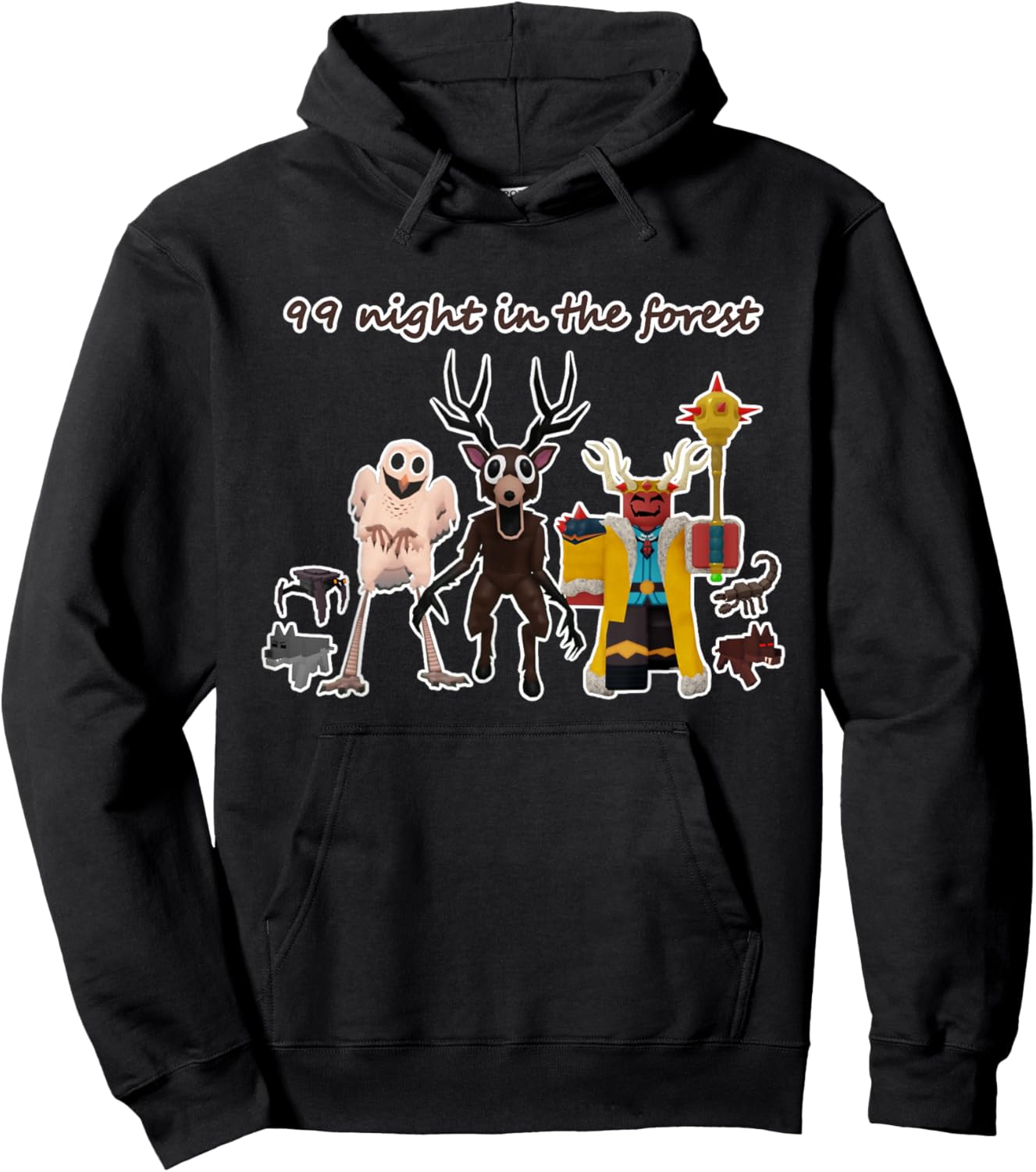 99 Nights Halloween in The Forest Kids Boys Girls Funny Hoodie - Hoodie | Black