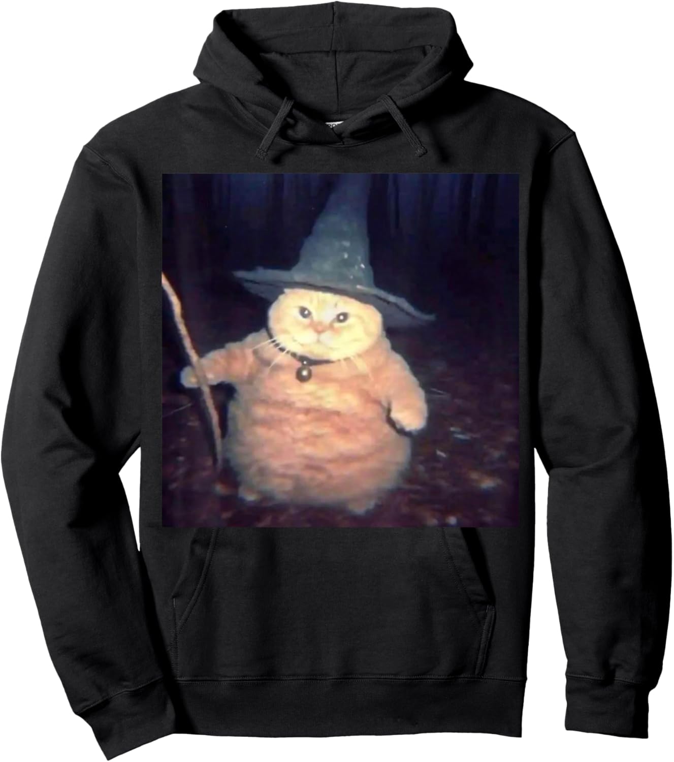 Cute Funny Cat Halloween Cat Meme Wizard Cat Weird Cat Ghost Hoodie - Hoodie | Black