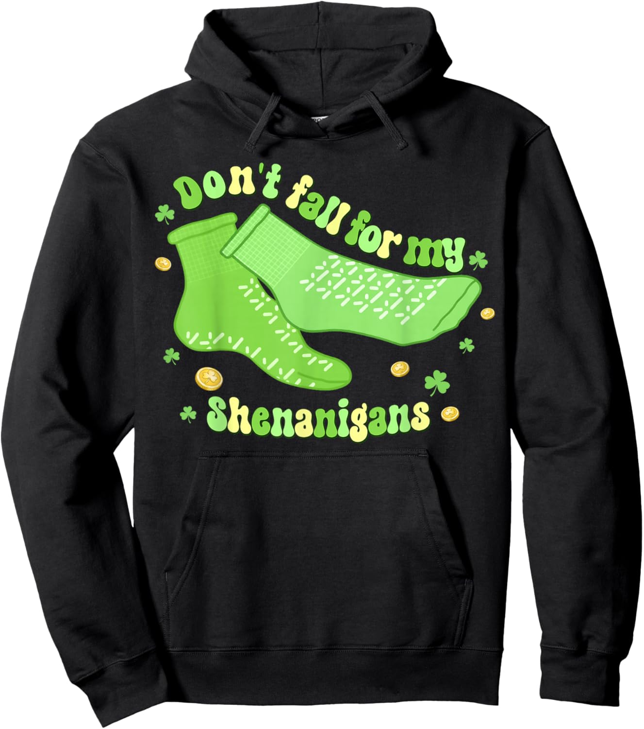 Don't Fall for My Shenanigans PCT CNA Nurse St Patrick's Day Hoodie - Hoodie | Black