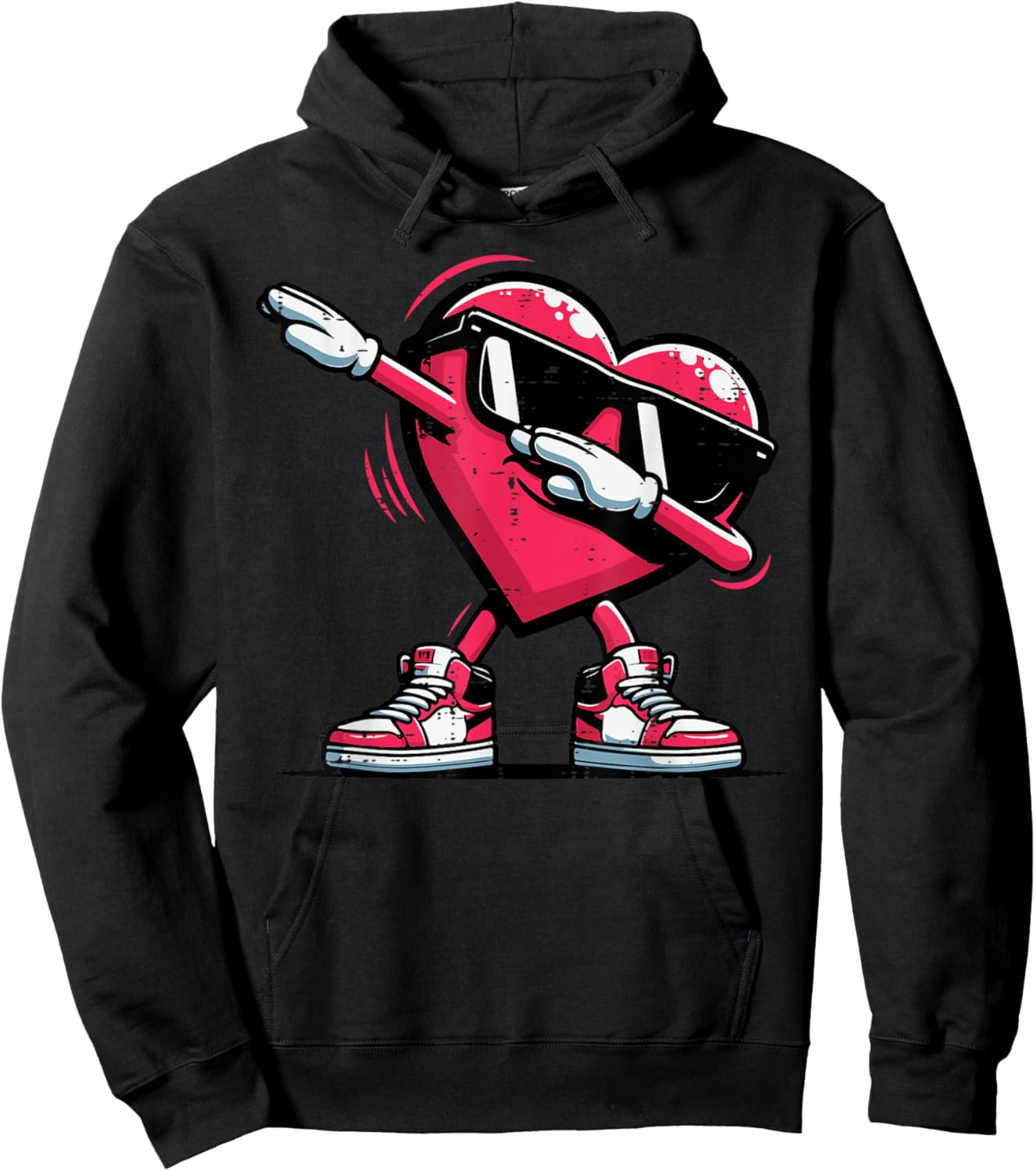 Valentines Day Heart Dab Cute Love Dance Boys Kids Men Women Hoodie - Hoodie | Black