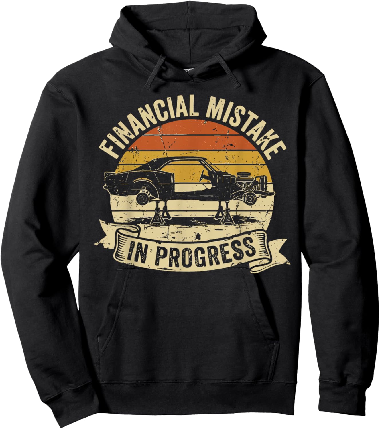 Financial Mistake in Progress Car Lover Funny Mechanic Hoodie - Hoodie | Black
