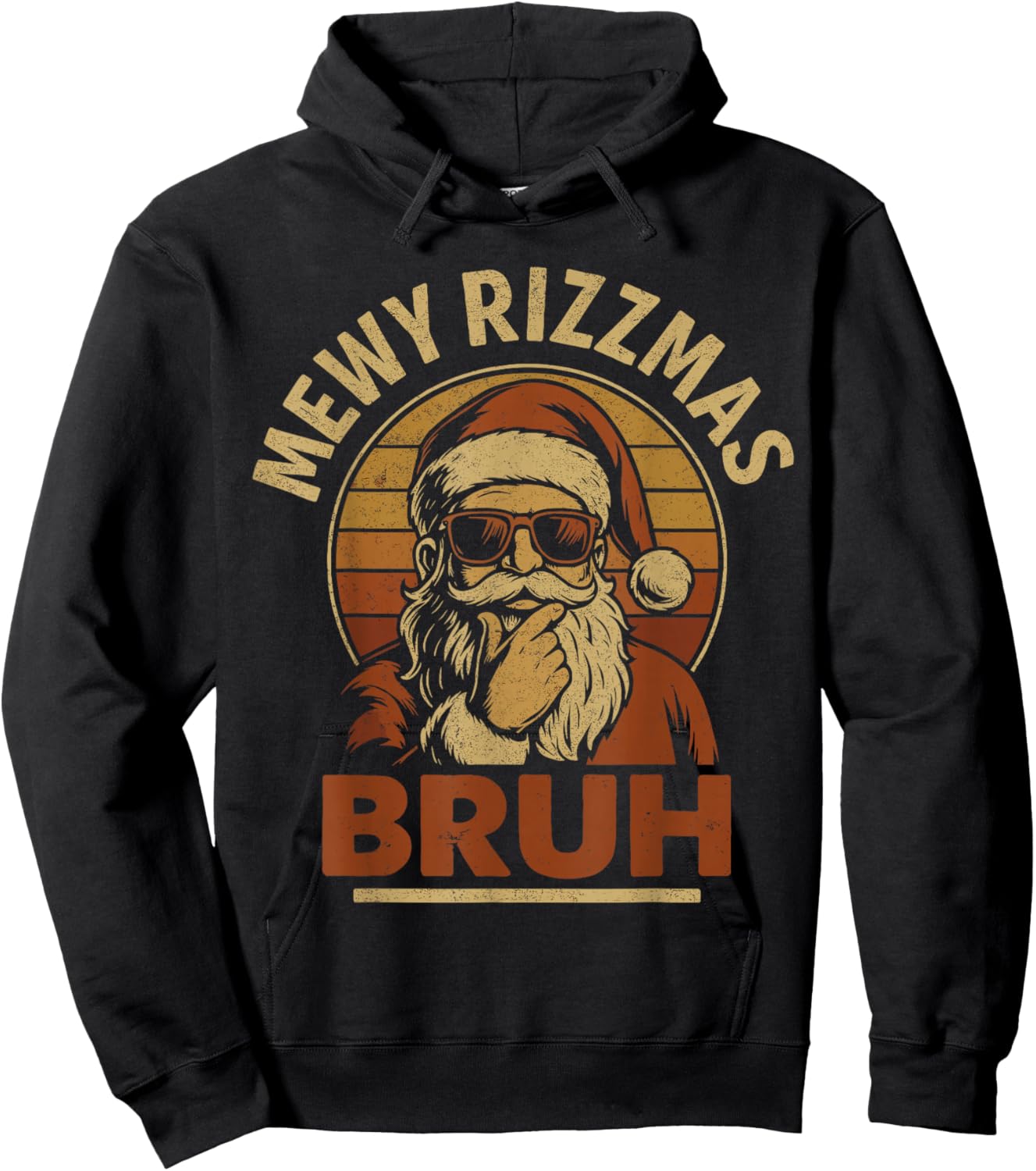Skibidi Rizzmas Shirt , Rizzler Santa Mewy Rizzmas Hoodie - Hoodie | Black
