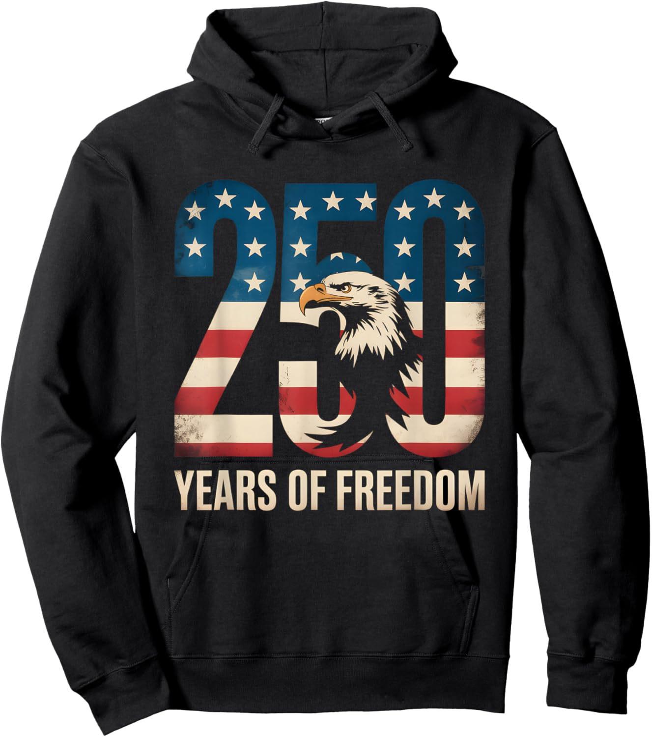 250 Years of Freedom | American 1776–2026 Patriotic Hoodie - Hoodie | Black