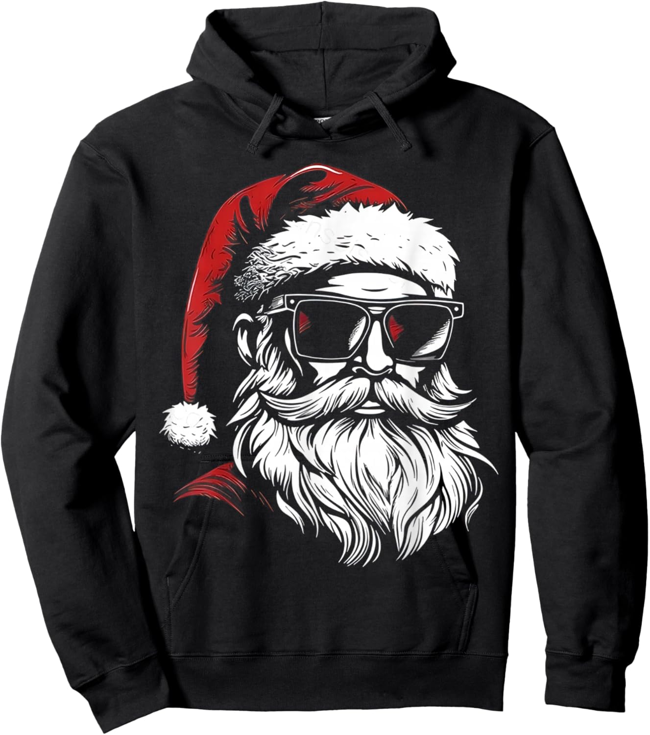Santa Face Retro Sunglasses Christmas Xmas Men Hoodie - Hoodie | Black