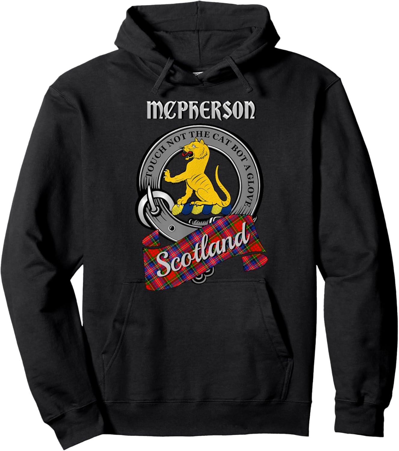 McPherson Scottish Clan Badge & Tartan Hoodie - Hoodie | Black