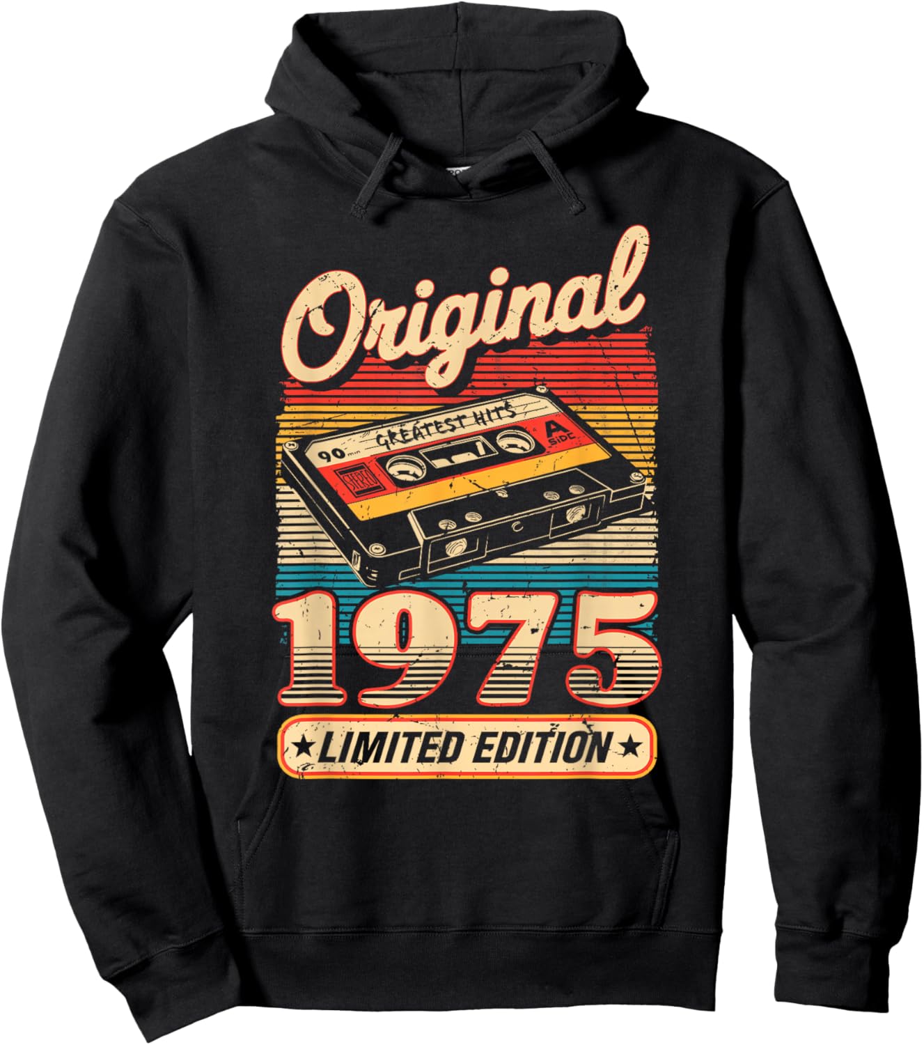 50th Birthday Retro Vintage 1975 Men Women Hoodie - Hoodie | Black