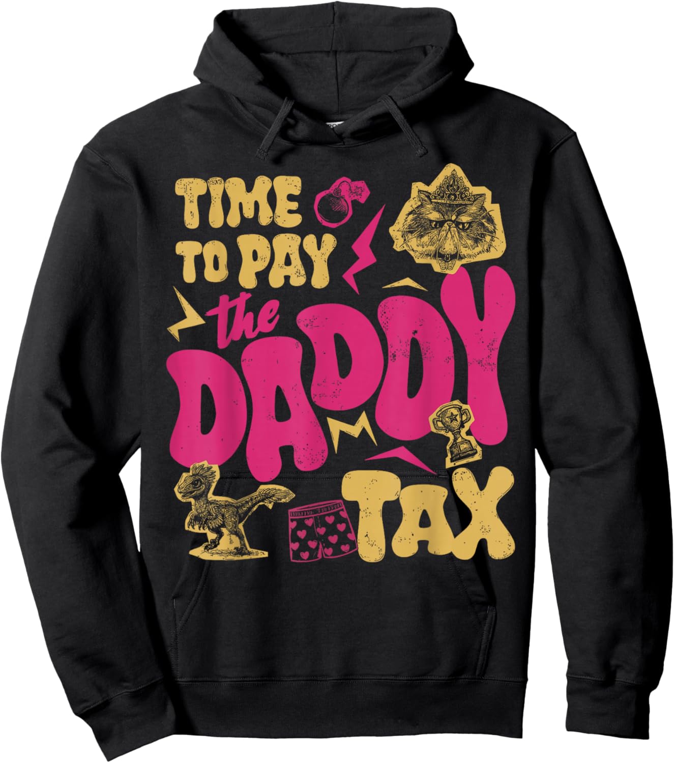 Time to Pay the Daddy Tax Retro Gamer Dad Father’s Day Hoodie - Hoodie | Black