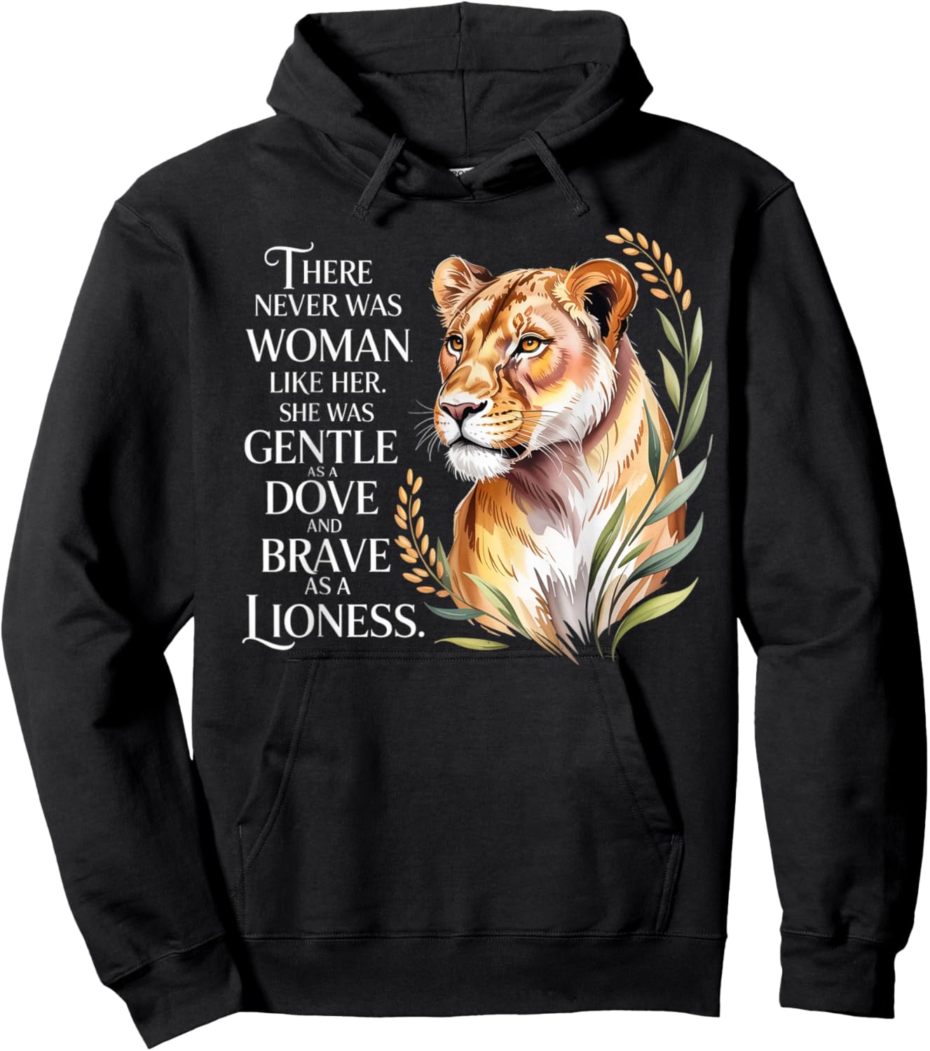 Brave As Lioness Lion Animal Lioness Women Lioness Hoodie - Hoodie | Black