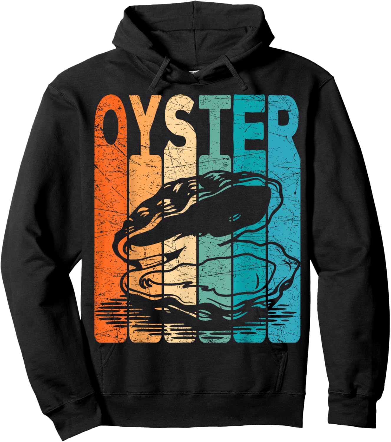 Oyster Vintage Seafood Retro Shellfish Hoodie - Hoodie | Black