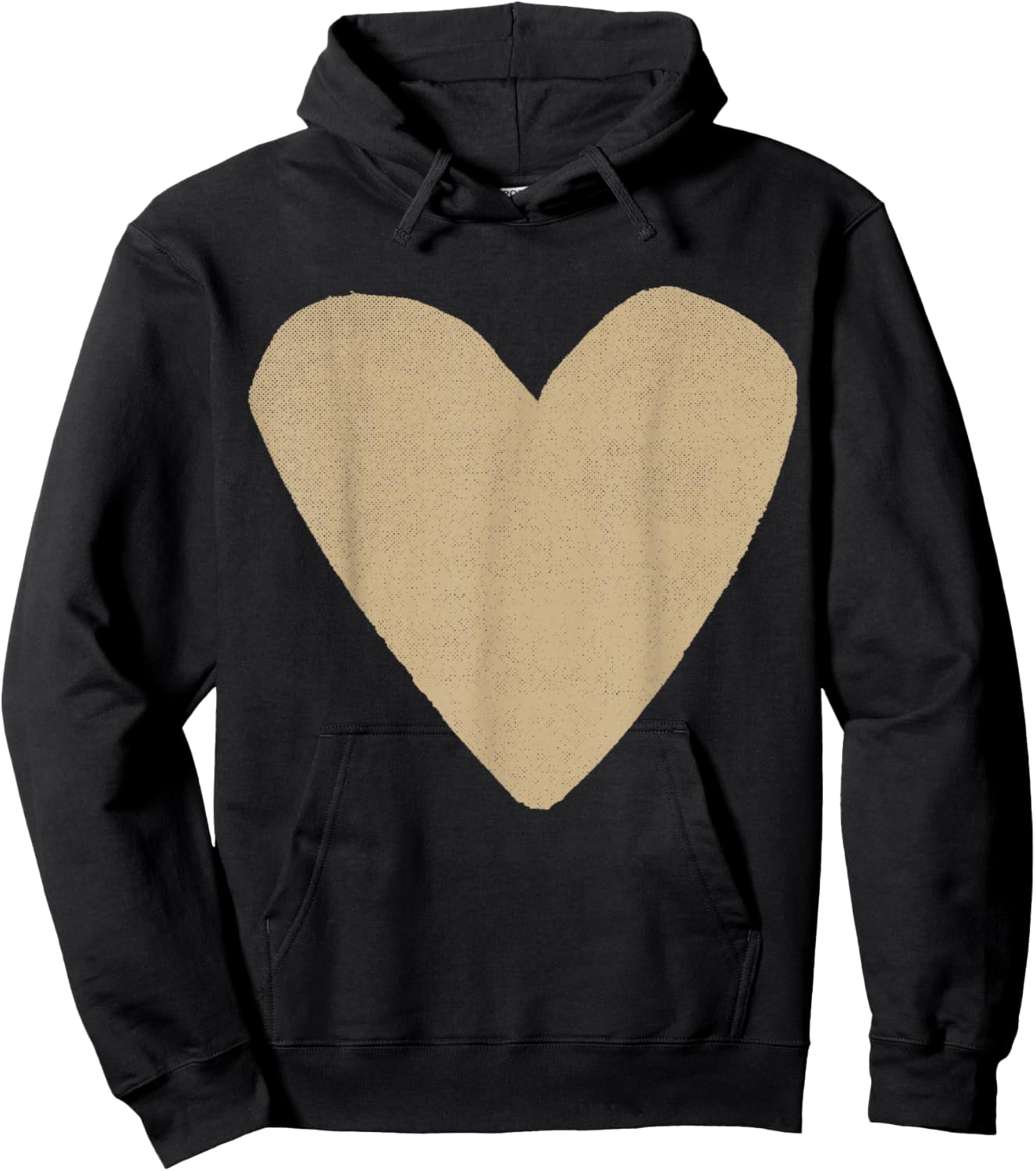 Boho Tops Valentines Day Cute Girls Tan Heart Hoodie - Hoodie | Black