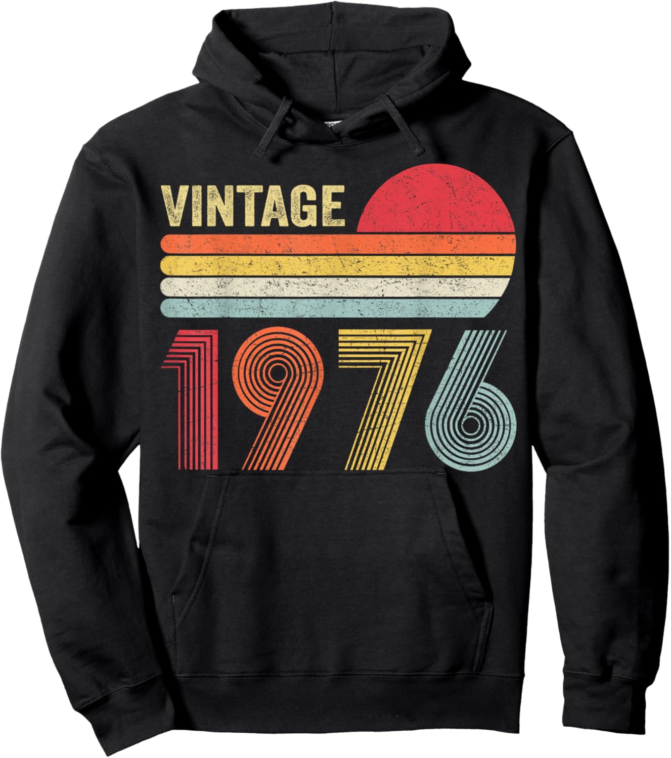 Vintage 1976 50th Birthday Gift Men Women 50 Years Old Hoodie - Hoodie | Black
