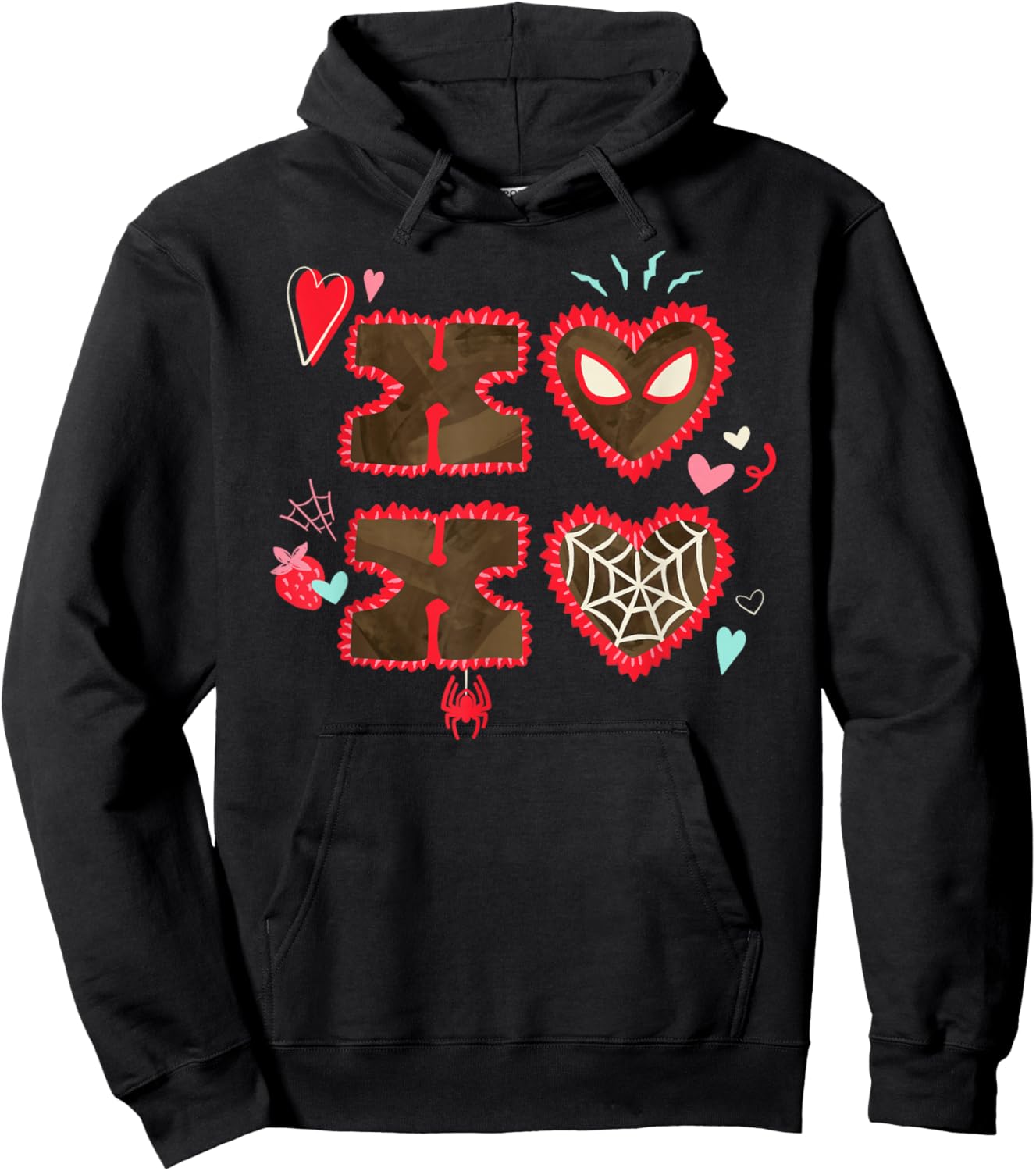 Marvel Spider-Man XOXO Valentine's Day Heart Gift Hoodie - Hoodie | Black