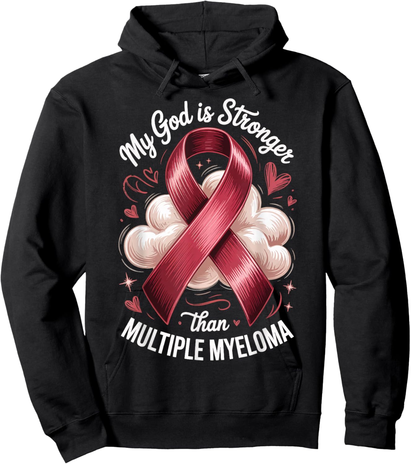 My God is Stronger Than Multiple Myeloma Hoodie - Hoodie | Black
