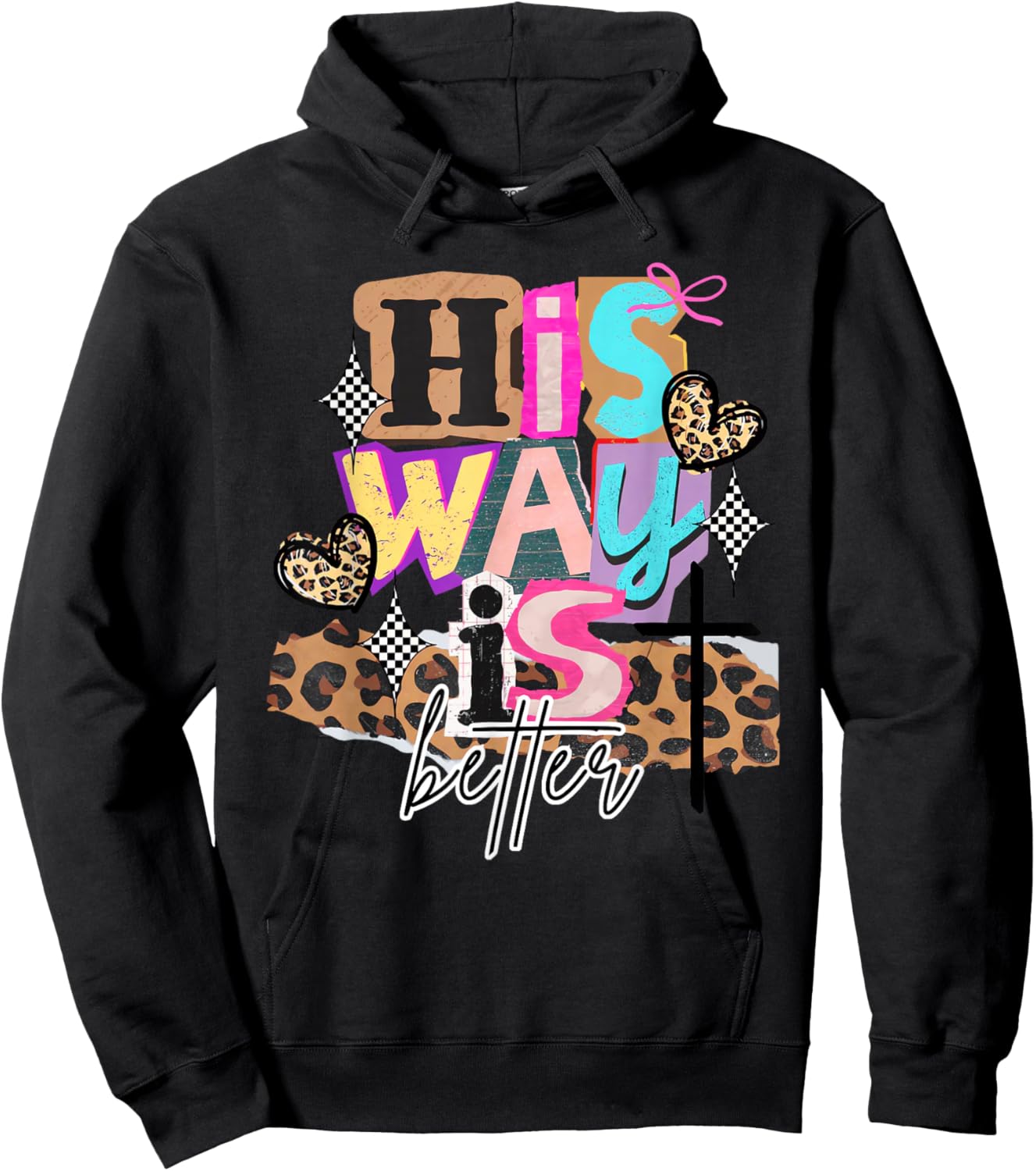 Retro Funny His Way is Better Religious Christians Bible Hoodie - Hoodie | Black