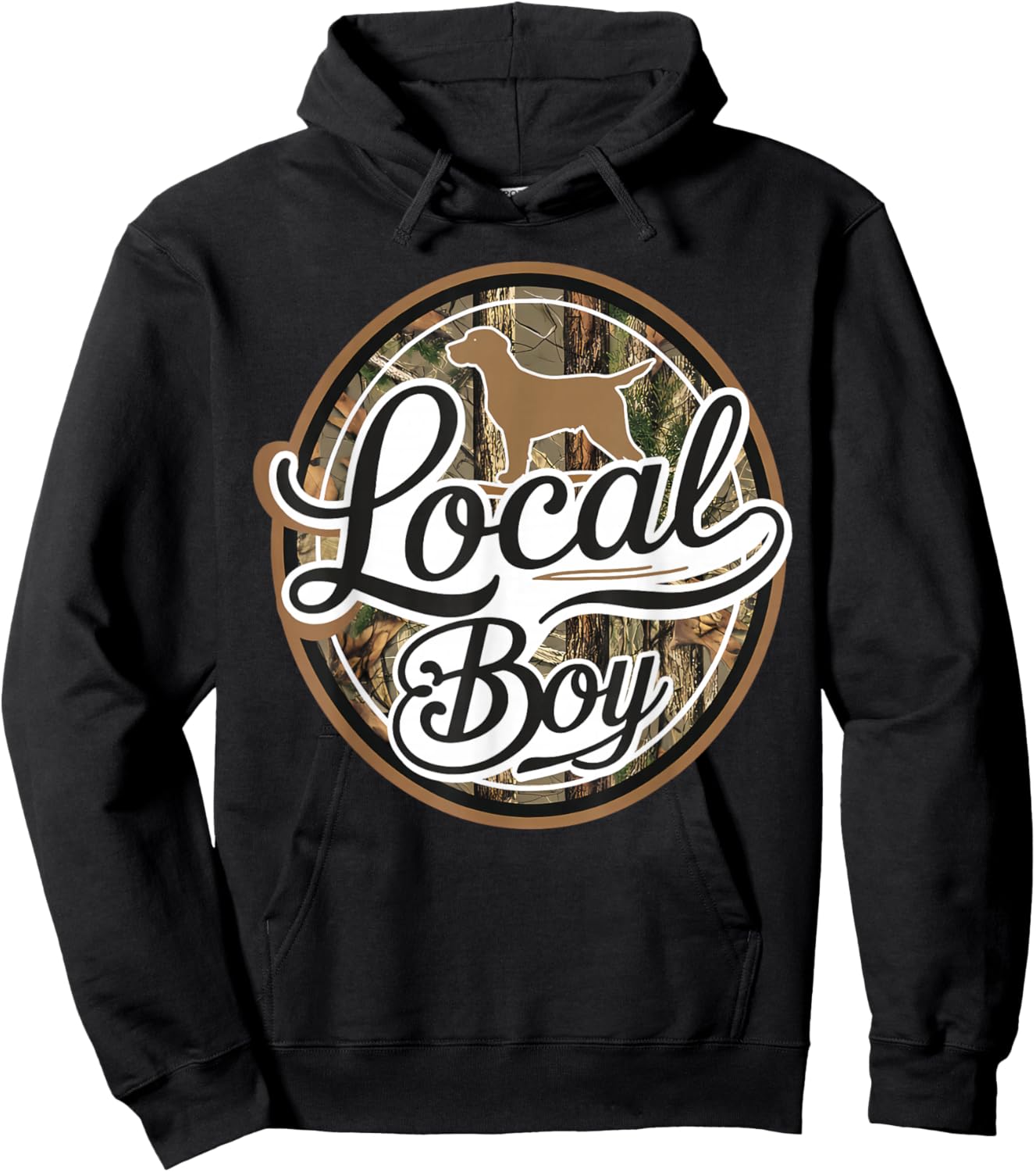 Black Lab Dog Local Southern Boy Camo Duck Hunting Youth Men Hoodie - Hoodie | Black