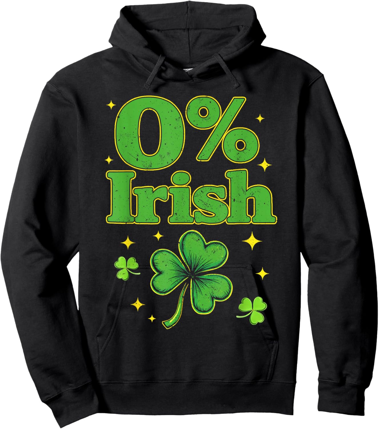 Funny St Patricks Day 0 Percent Irish Shamrock Men Women Kid Hoodie - Hoodie | Black