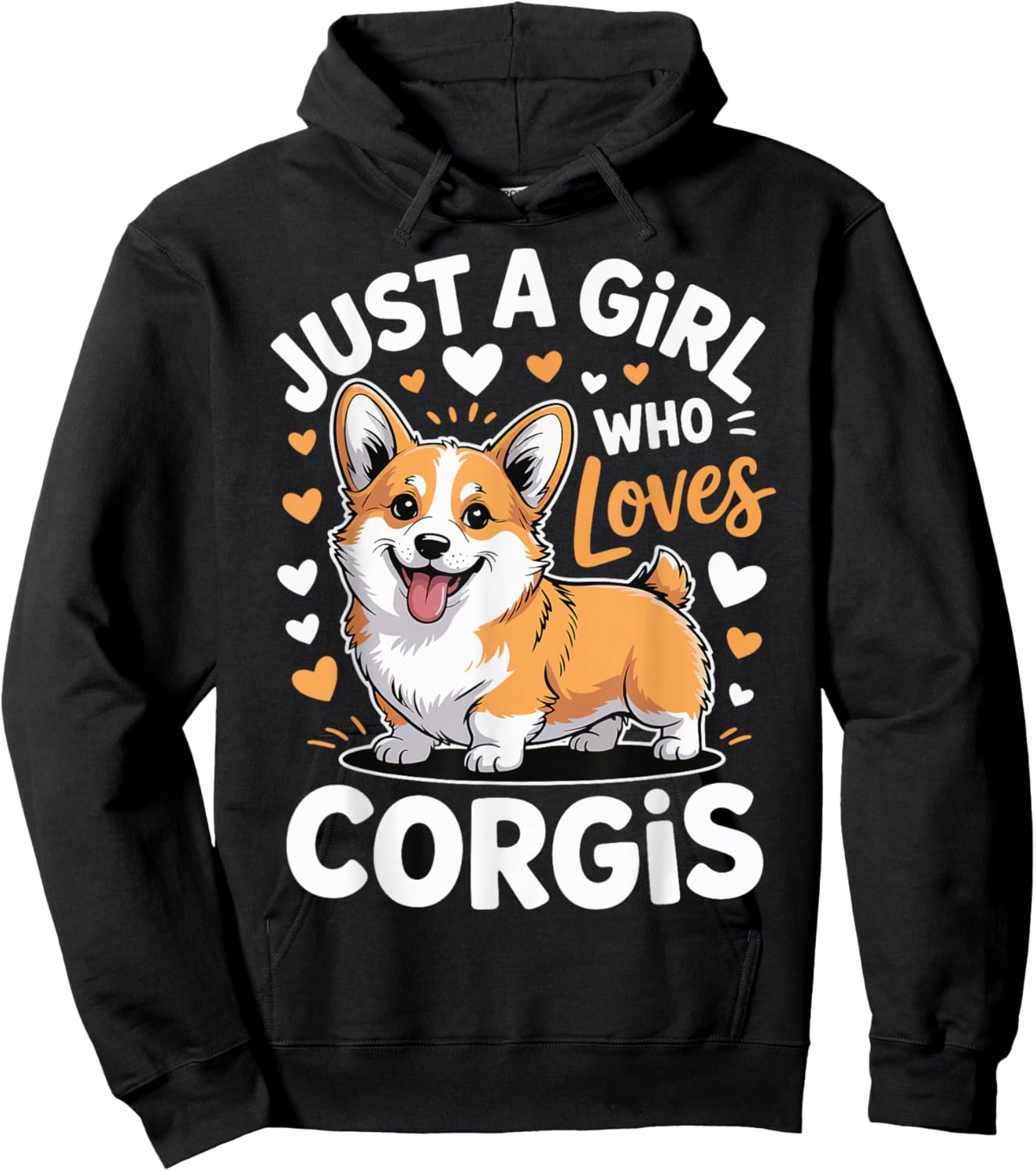 Just a Girl who Loves Corgis Hoodie - Hoodie | Black