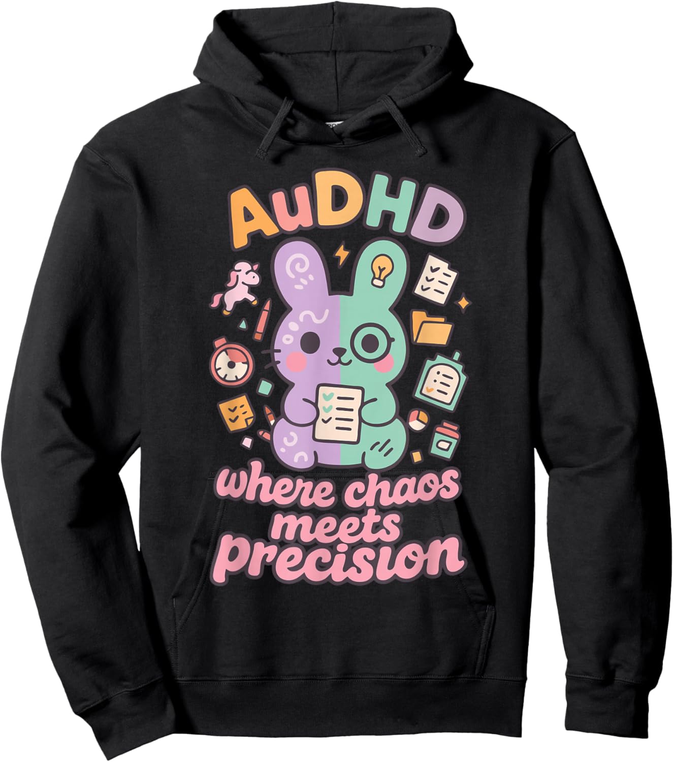 AuDHD Where Chaos Meets Precision Design Hoodie - Hoodie | Black