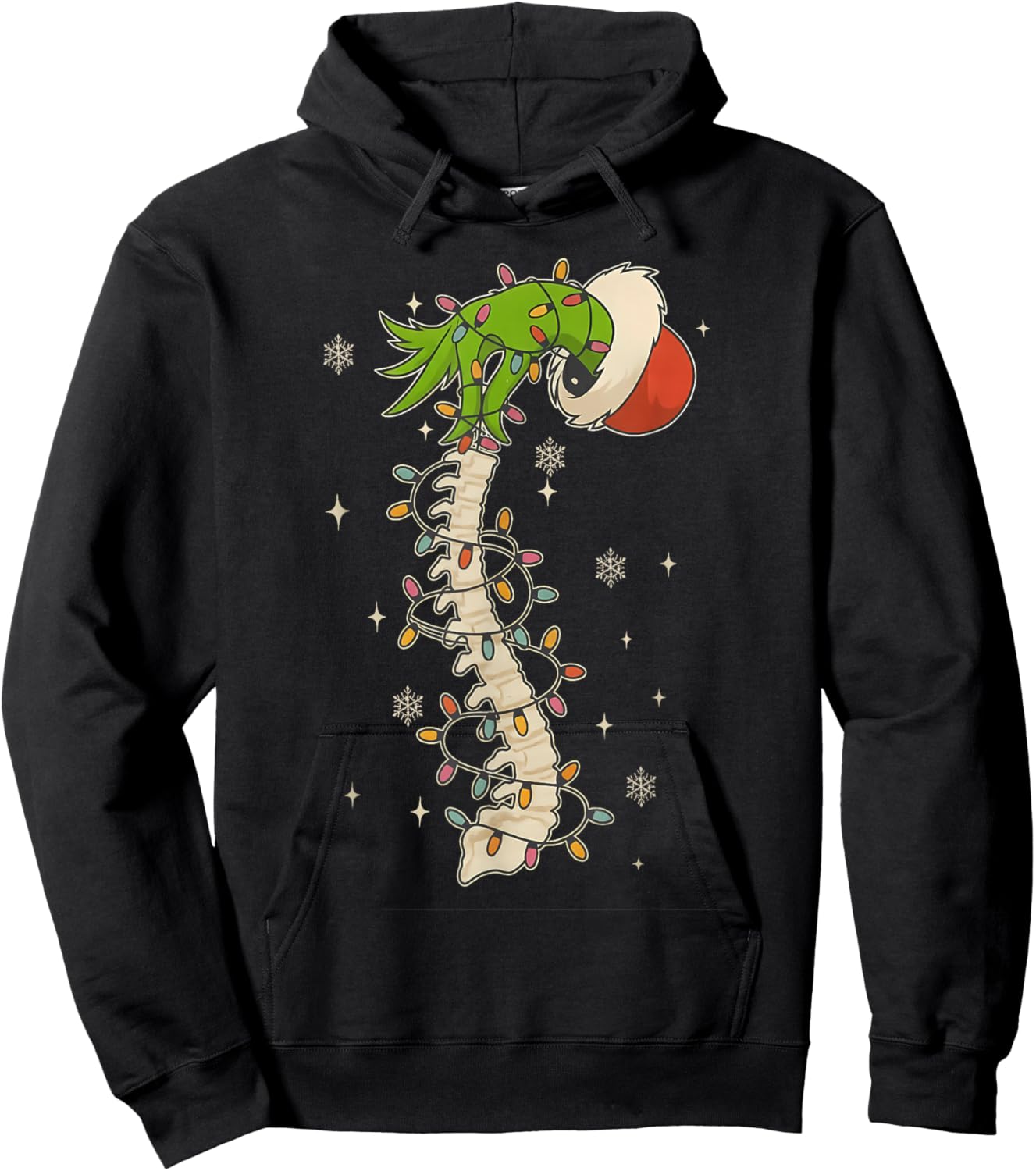 Coquette Orthopedic Nurse Christmas, Xmas Spine Skeleton Hoodie - Hoodie | Black