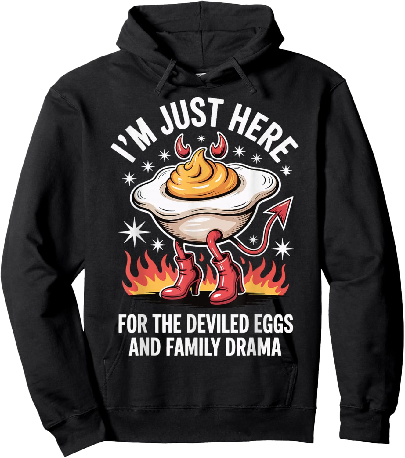 I'm Just Here for The Deviled Eggs and Family Drama Hoodie - Hoodie | Black