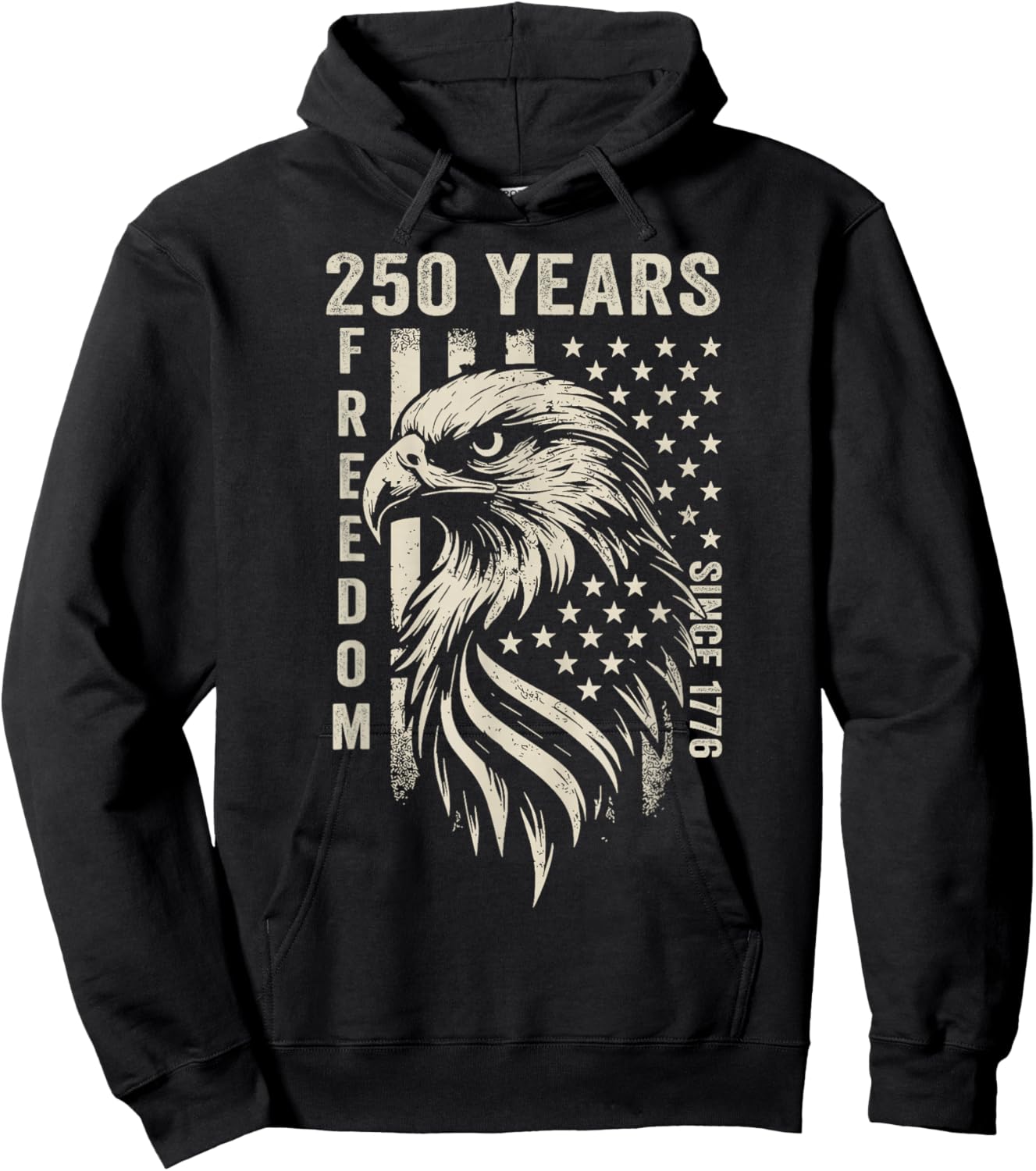 250 Years America Freedom Since 1776 4th of July US Flag Hoodie - Hoodie | Black