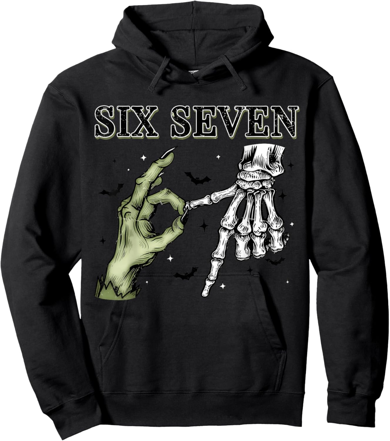 Six Seven 67 Matching Group Halloween Skeleton Frankenstein Hoodie - Hoodie | Black