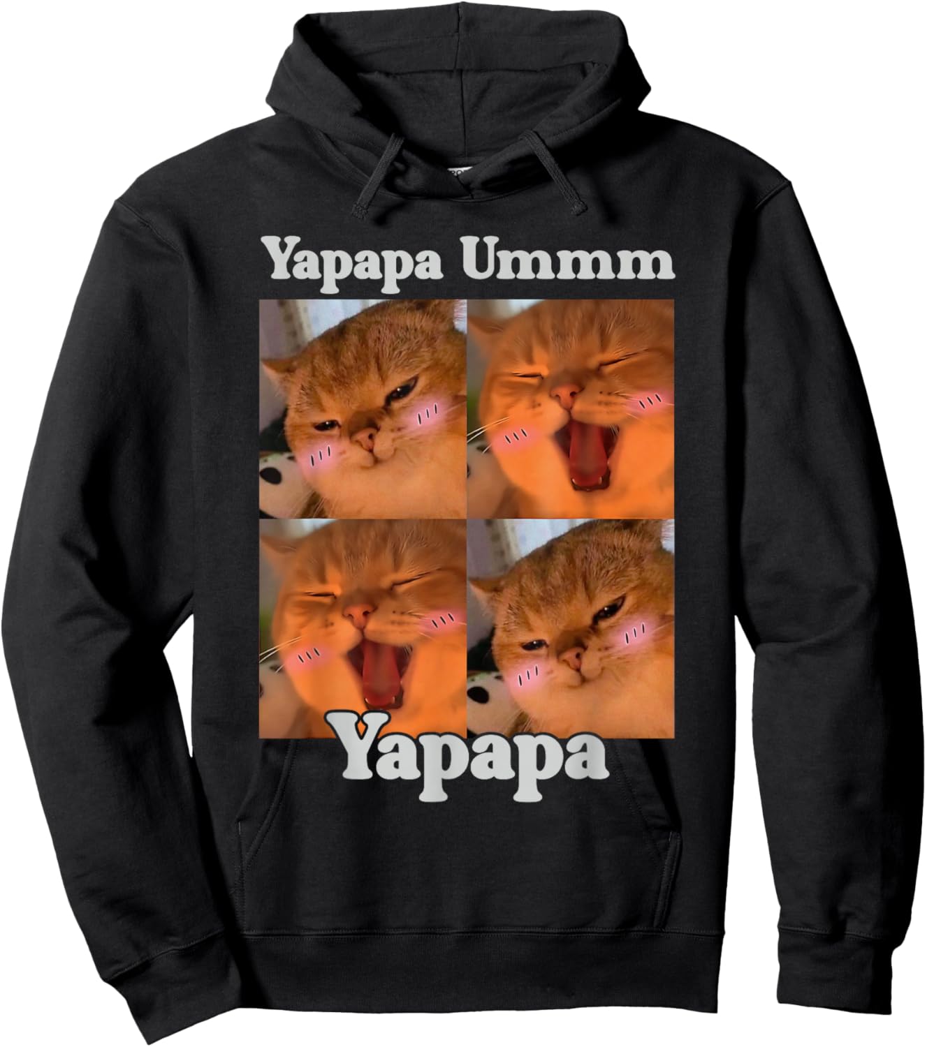 Yapapa Ummm Yapapa Funny Cat Meme Internet Joke Humor Hoodie - Hoodie | Black